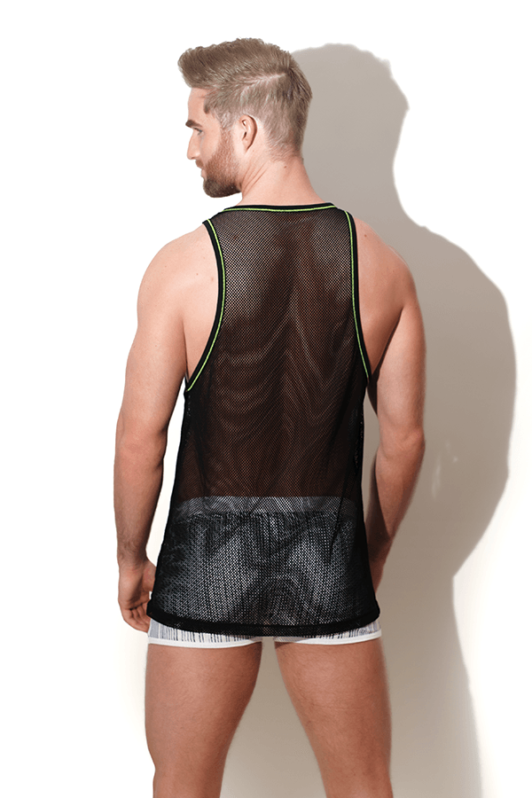 Noticed Mesh Tank Top - Black - DealByEthan.gay