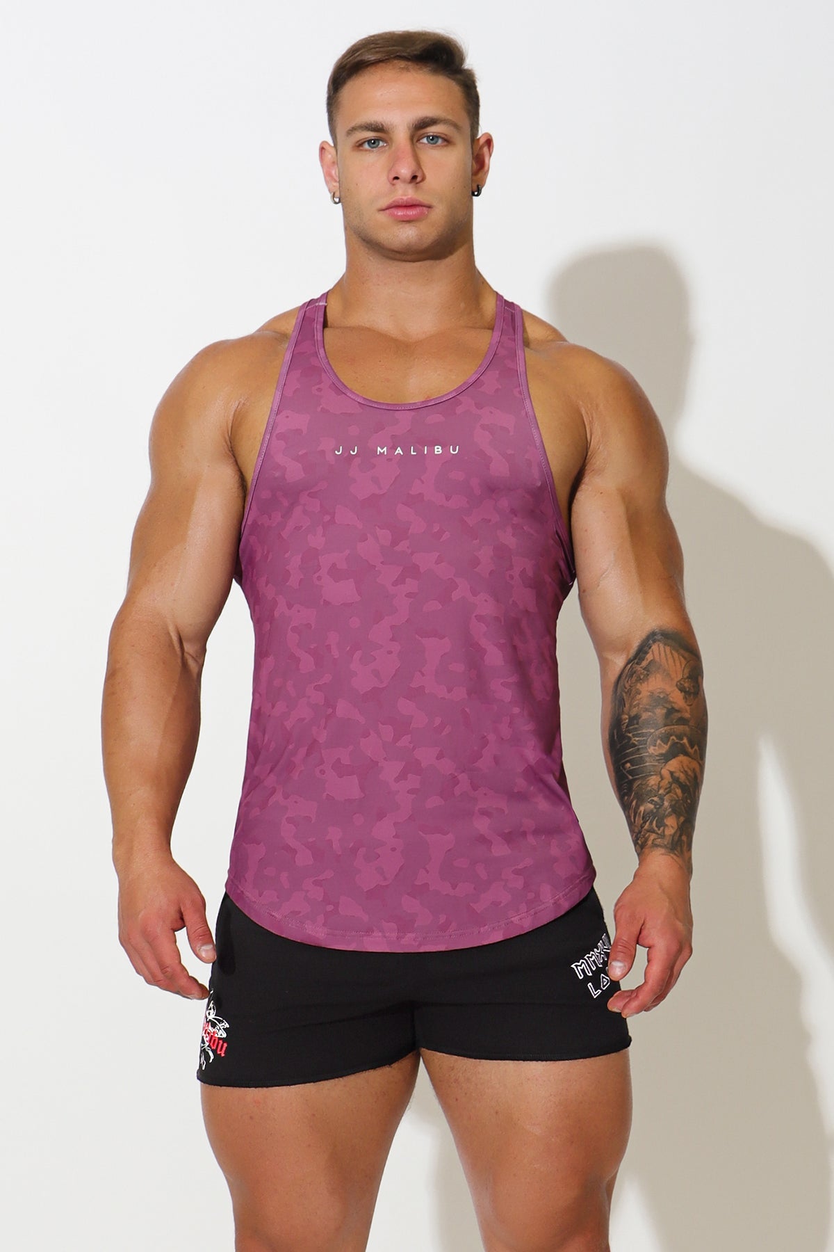 Feel Me Scoop Bottom Tank - Purple Camo - DealByEthan.gay