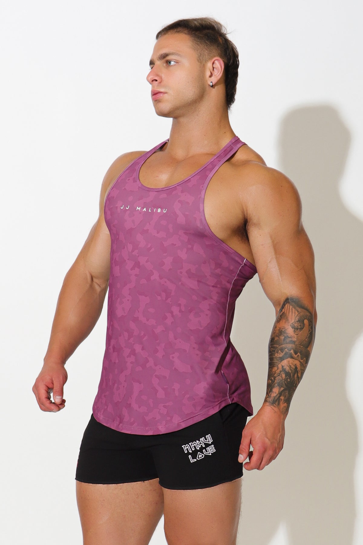 Feel Me Scoop Bottom Tank - Purple Camo - DealByEthan.gay