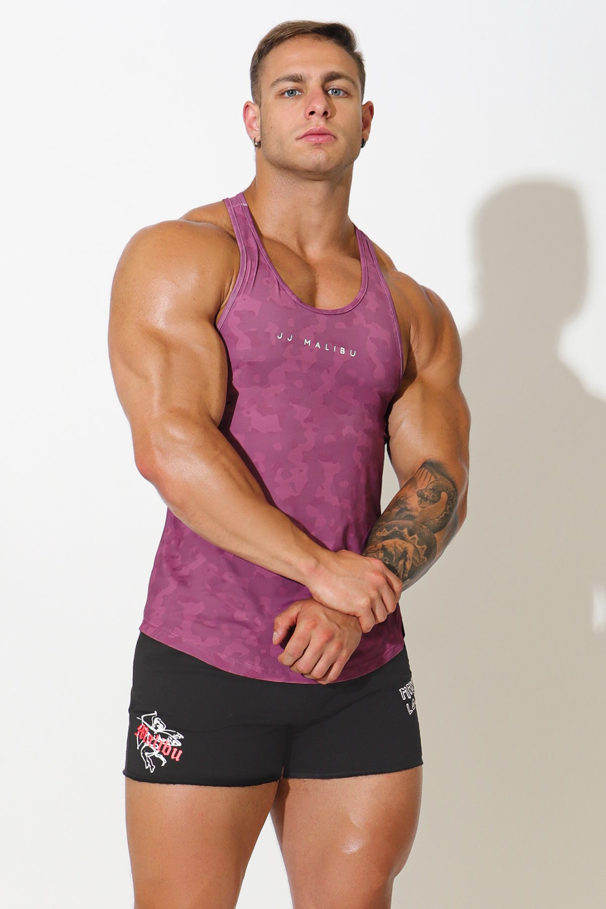 Feel Me Scoop Bottom Tank - Purple Camo - DealByEthan.gay