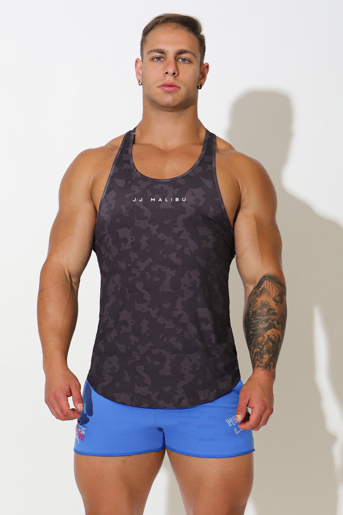 Feel Me Scoop Bottom Tank - Grey Camo - DealByEthan.gay