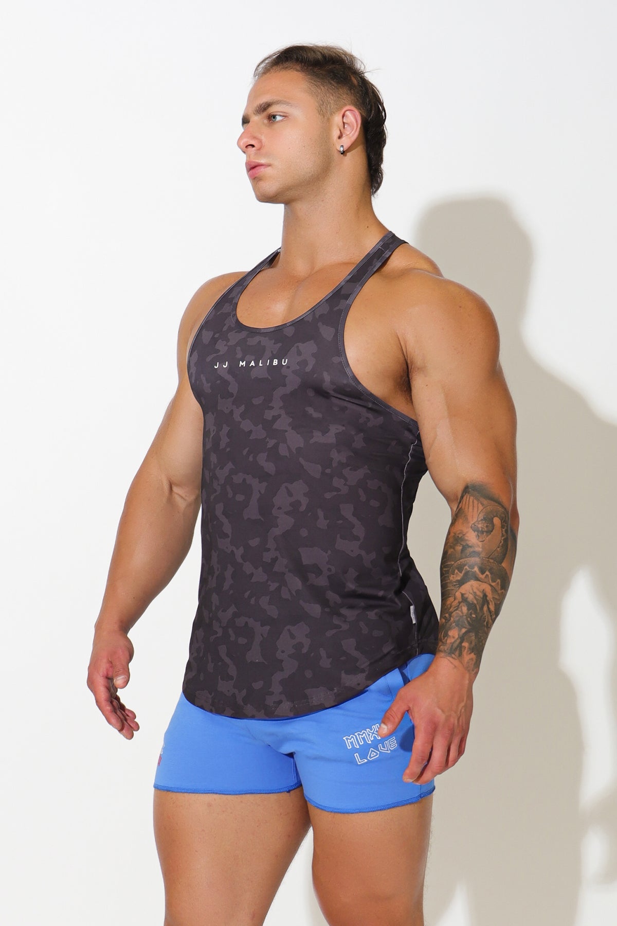 Feel Me Scoop Bottom Tank - Grey Camo - DealByEthan.gay