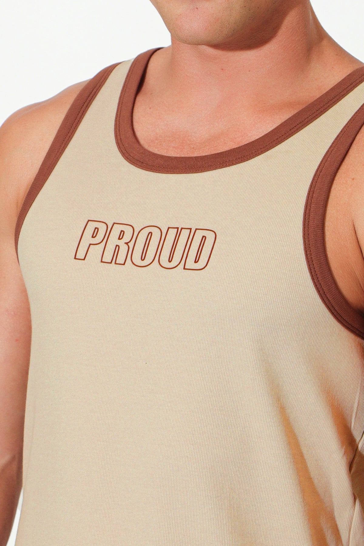 Muscle Fit Ribbed Tank - Proud - DealByEthan.gay