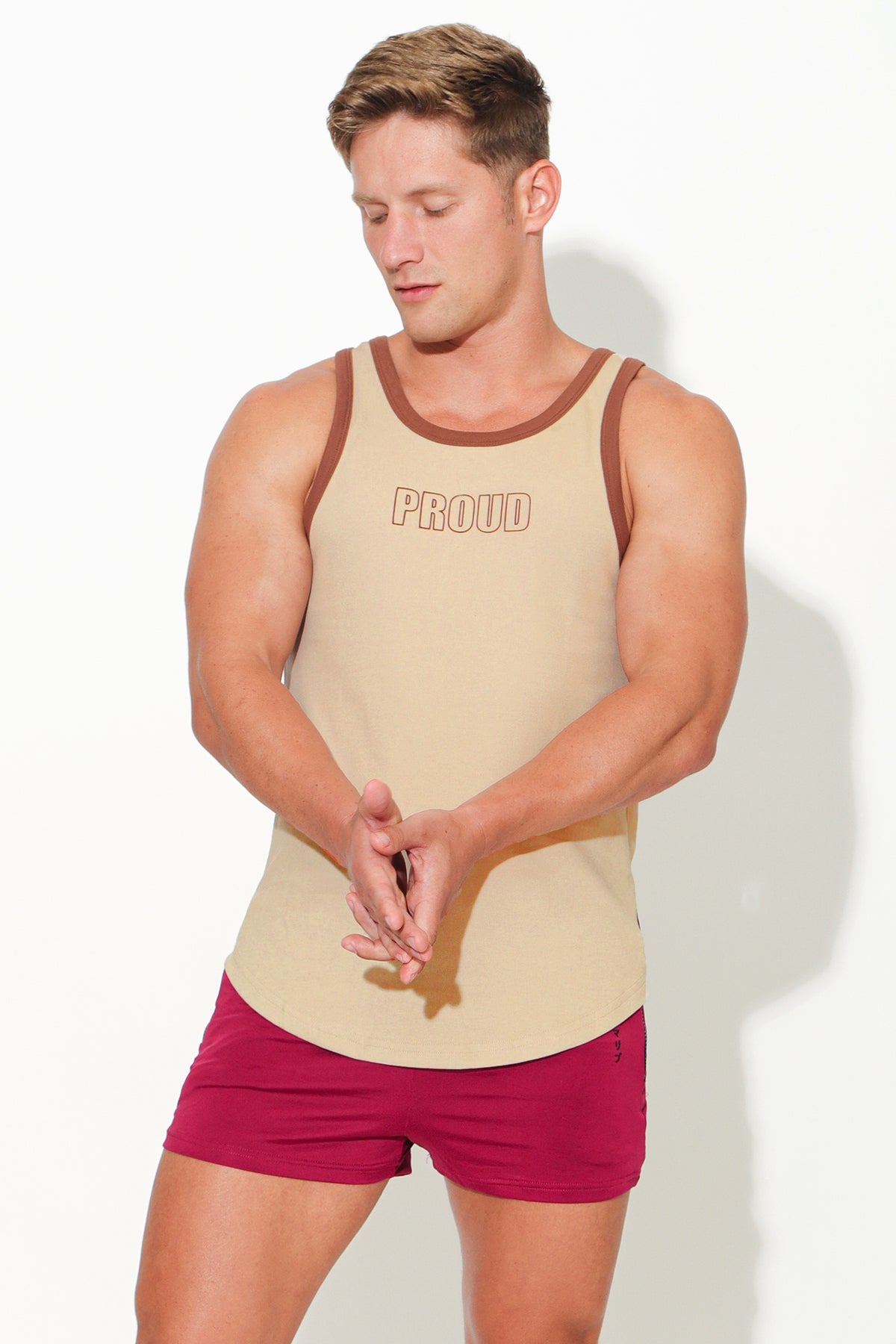 Muscle Fit Ribbed Tank - Proud - DealByEthan.gay