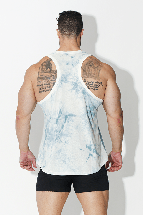 Fitted Tie Dye Tank Top - Blue - DealByEthan.gay