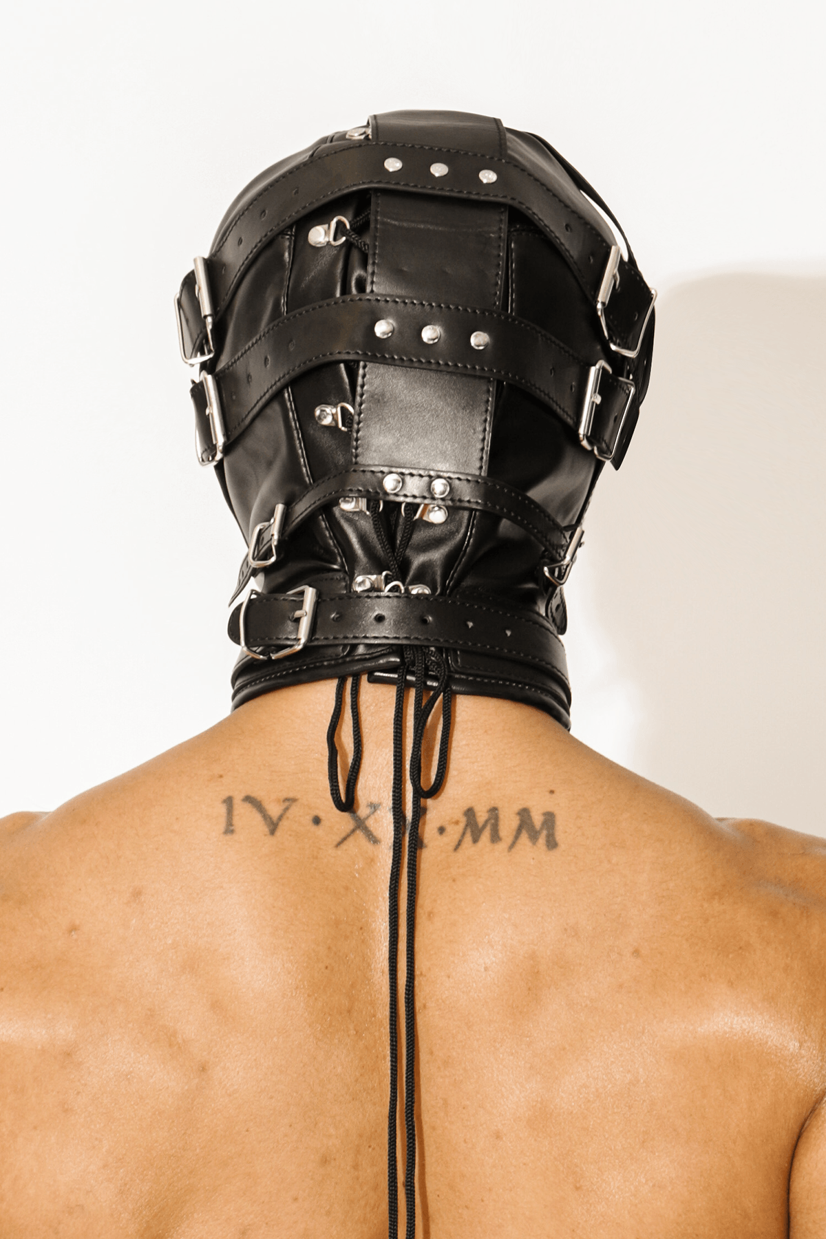 Locked Away Vegan Leather Studded BDSM Mask w/ Mouth Zipper - DealByEthan.gay