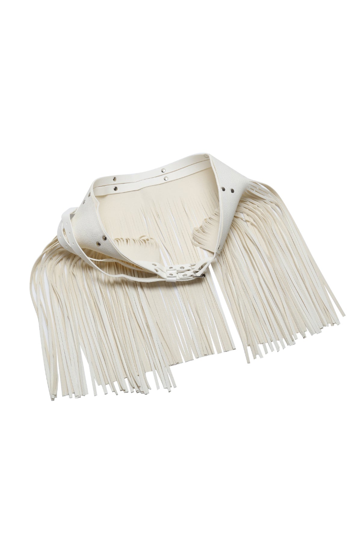 Ride It Faux Leather Belt with Fringe - White - DealByEthan.gay