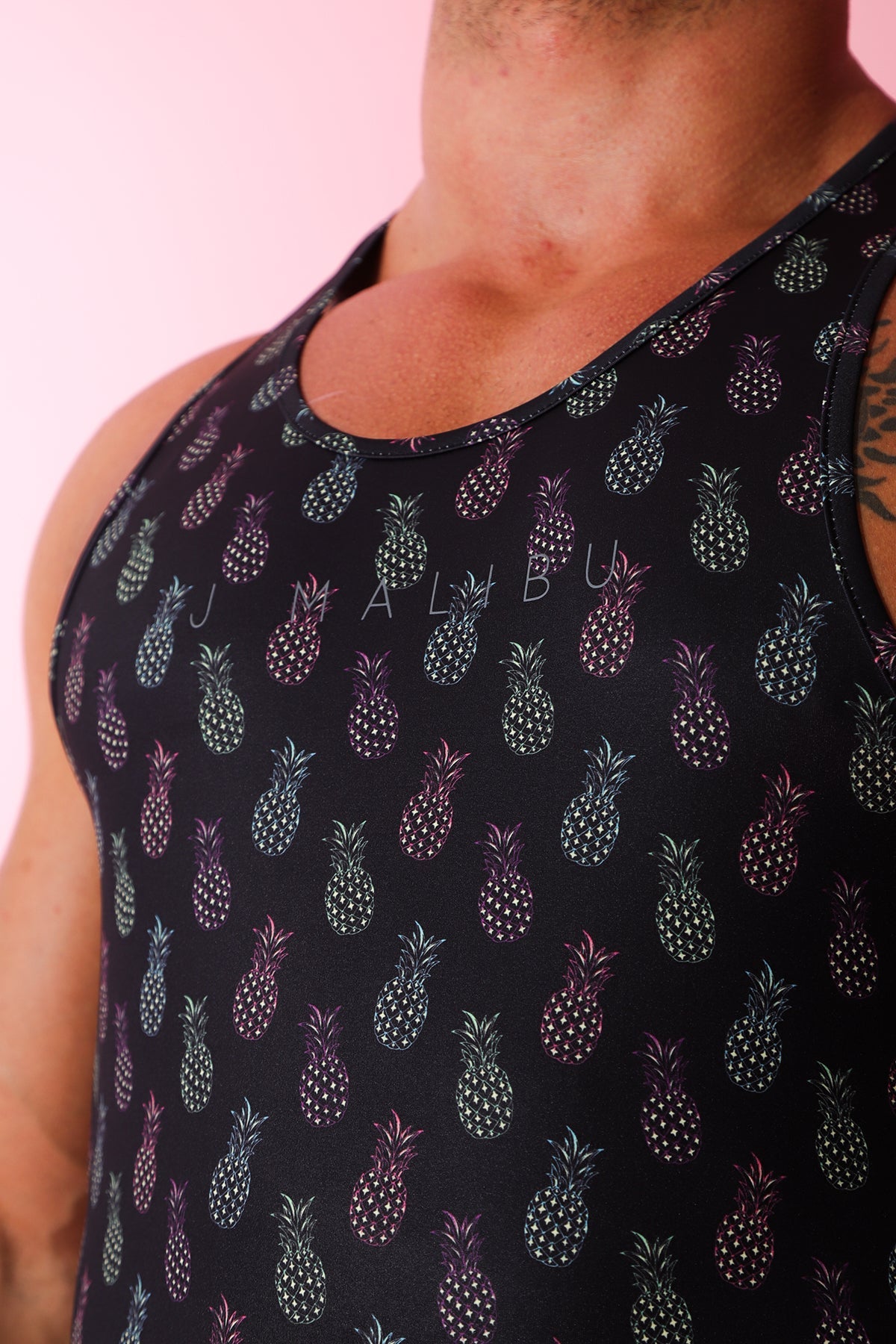 Feel Me Scoop Bottom Tank - Pineapple Print