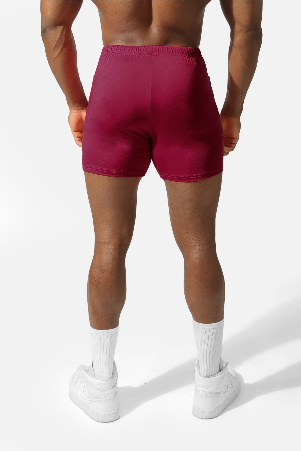 Agile Bodybuilding 4'' Shorts w Zipper Pockets - Maroon