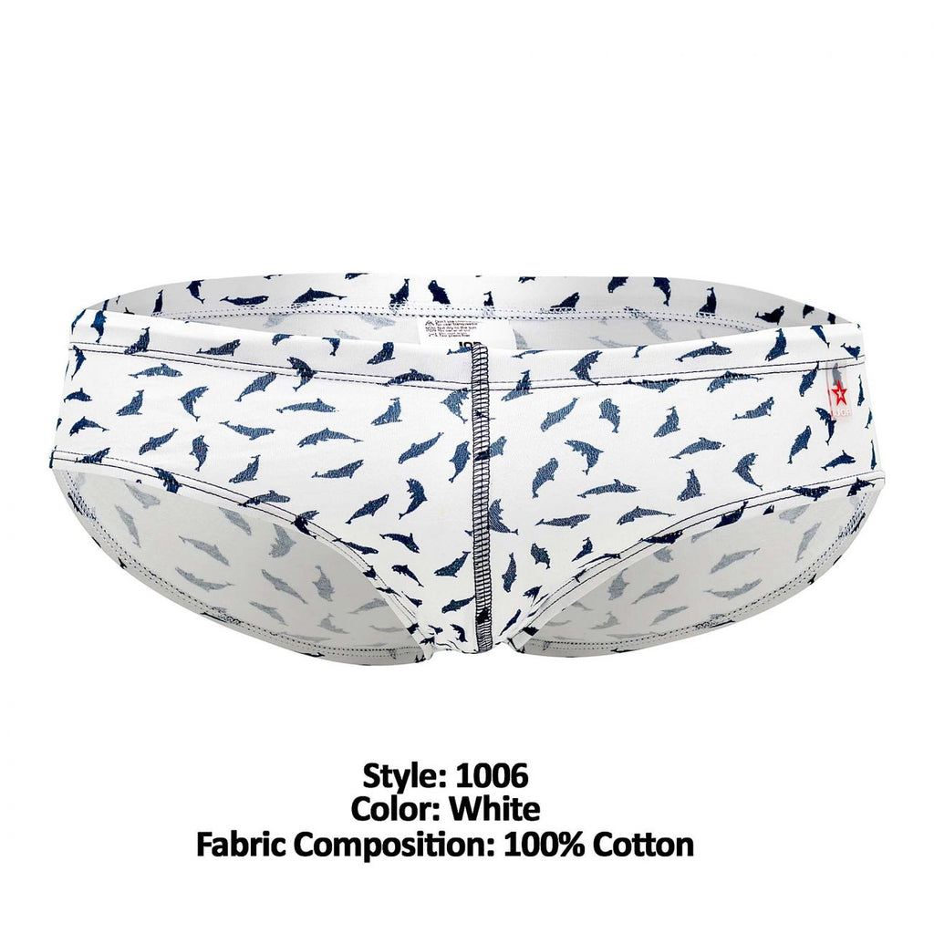 JOR 1006 Whales Briefs Color White - DealByEthan.gay loves JOR