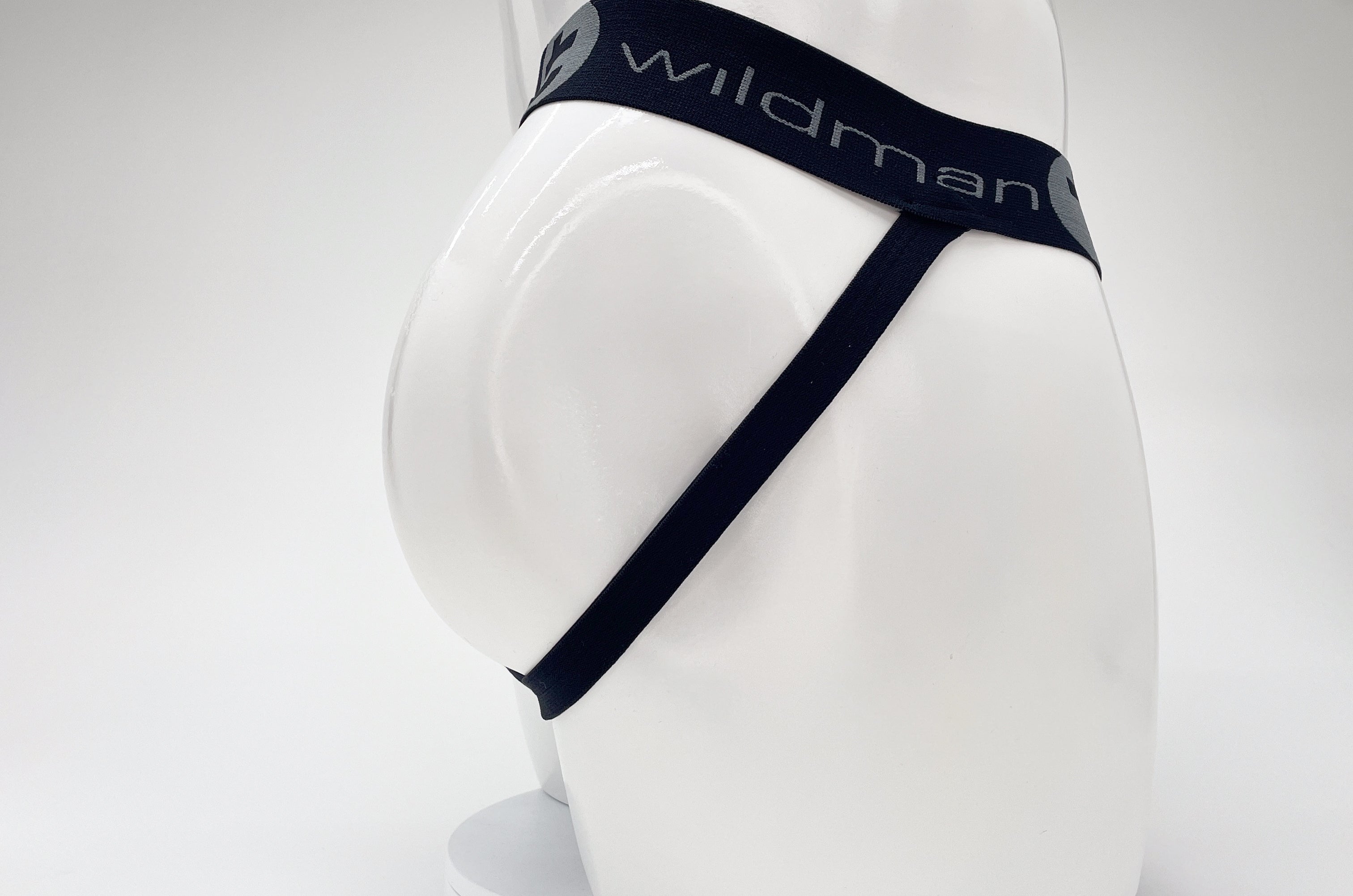 WildmanT Cotton Big Boy Pouch Stripe Jockstrap Black/Royal Blue - DealByEthan.gay