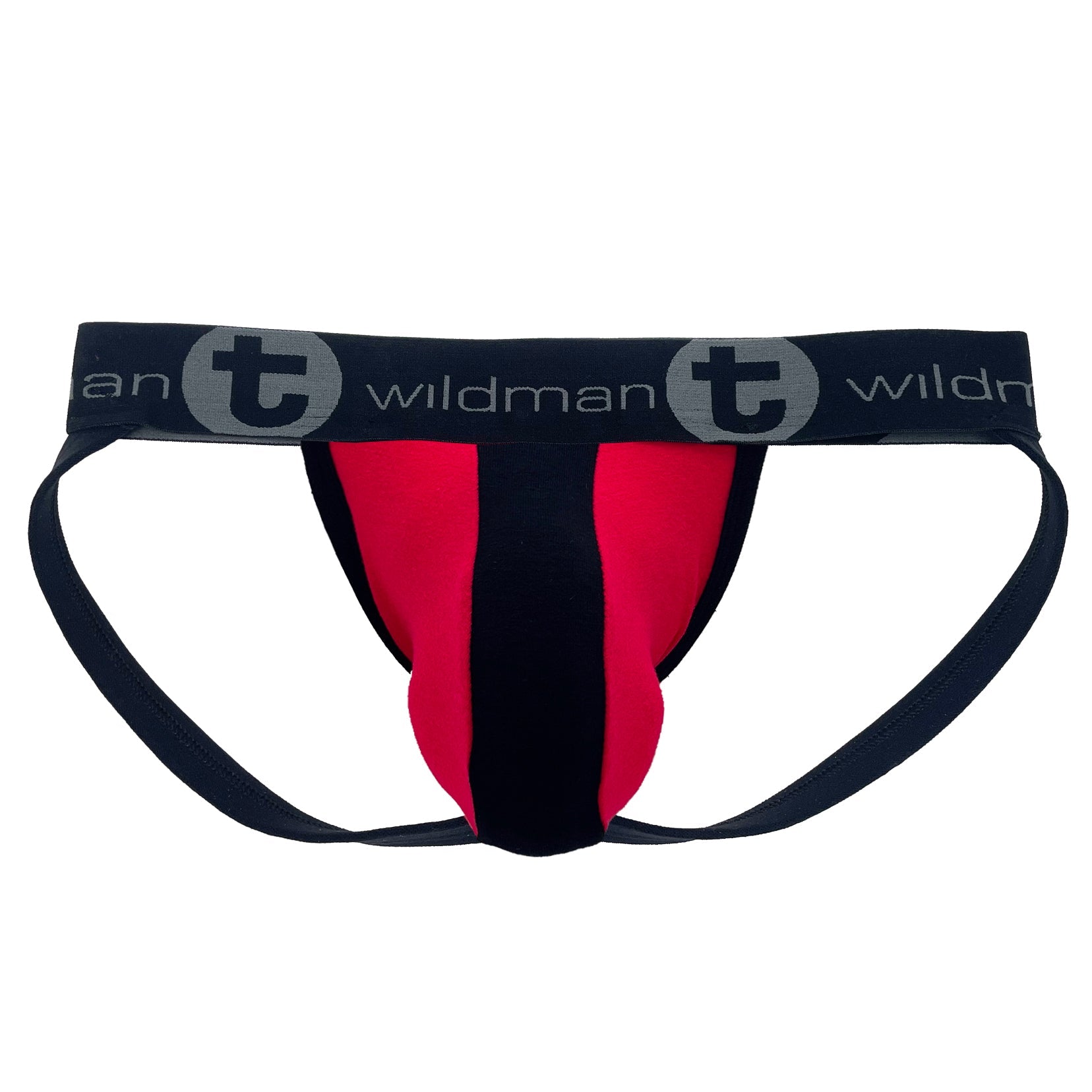 WildmanT Cotton Big Boy Pouch Stripe Jockstrap Red/Black - DealByEthan.gay