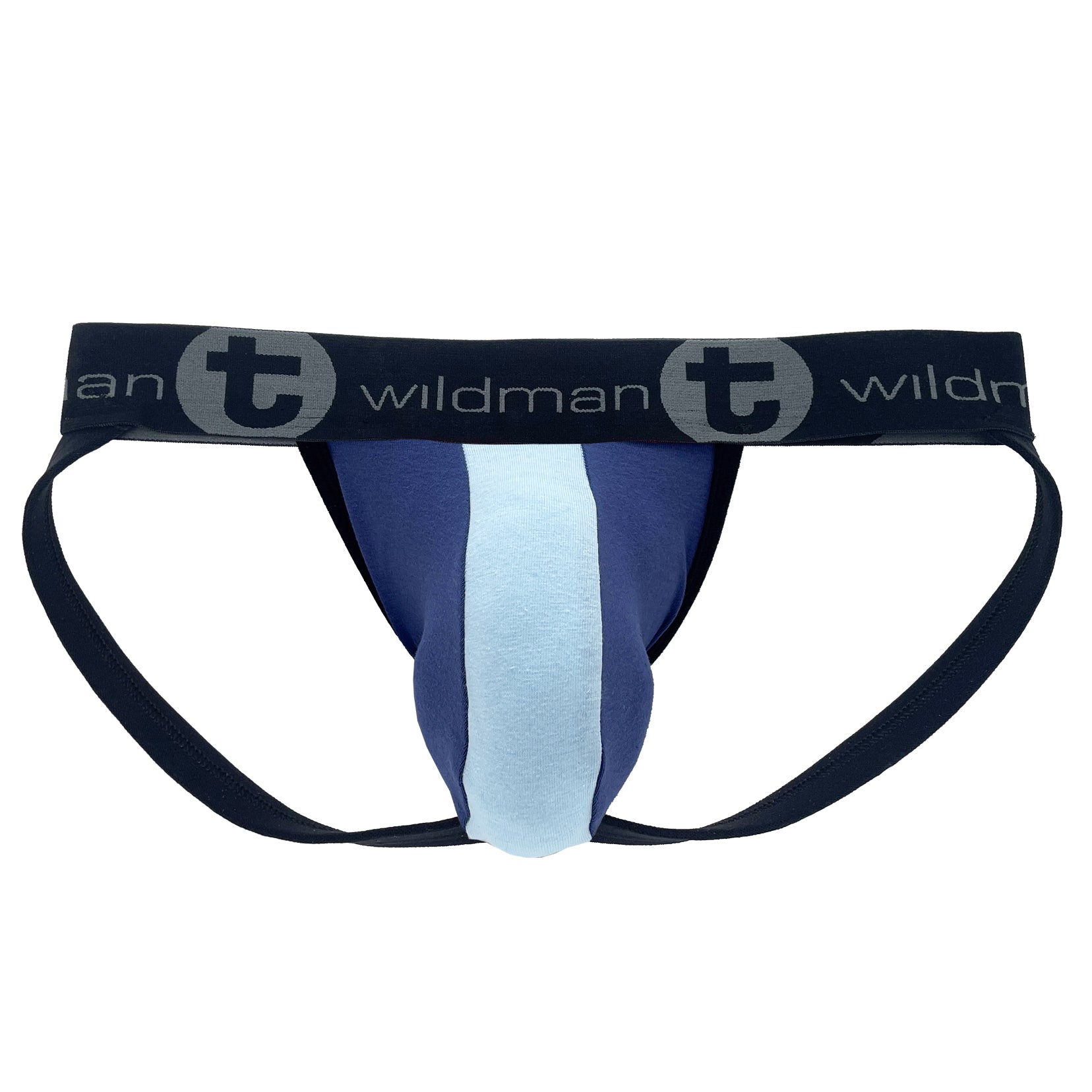 WildmanT Cotton Big Boy Pouch Stripe Jockstrap Royal Blue/Baby Blue - DealByEthan.gay