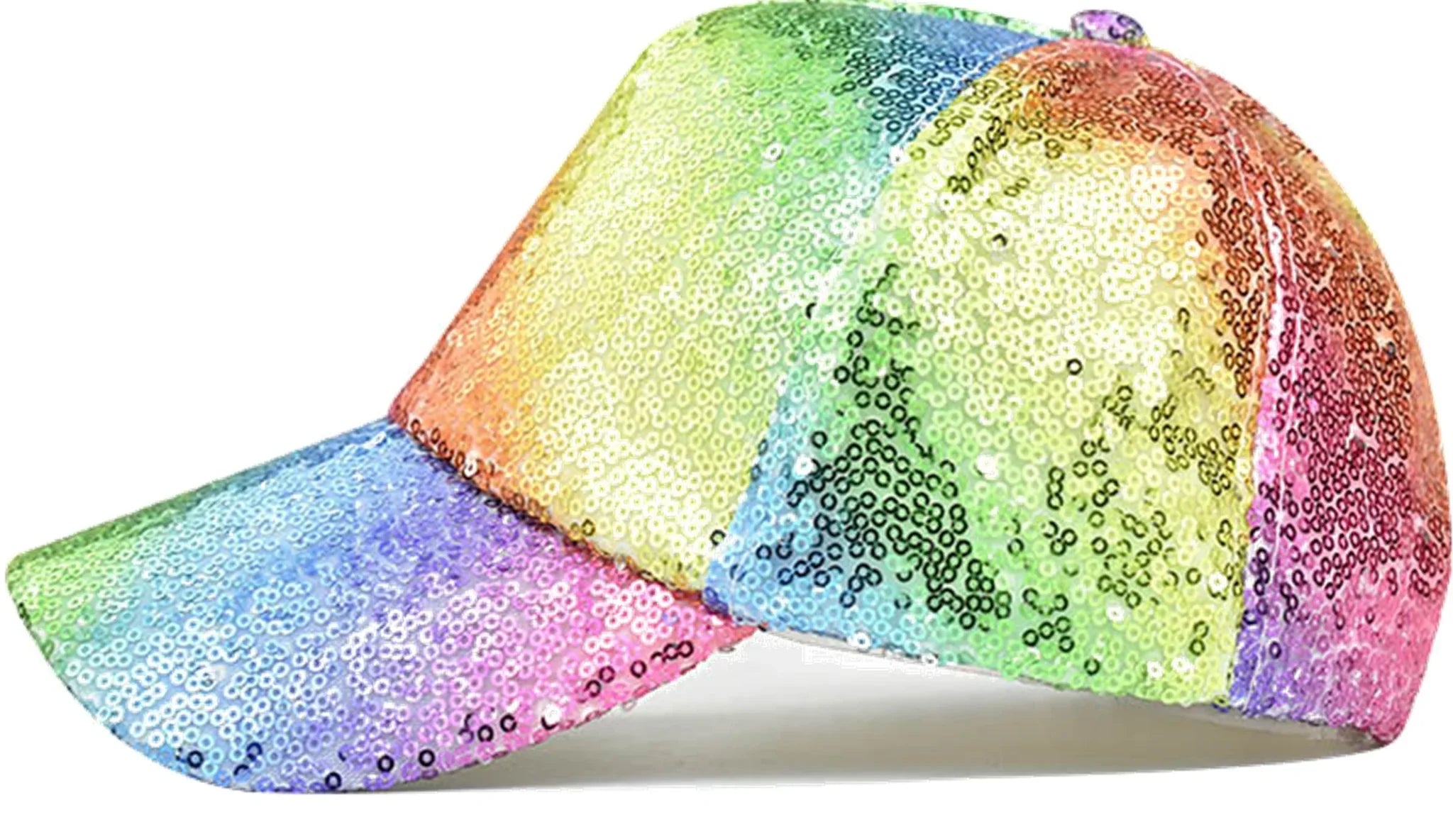 RAINBOW SEQUIN BASEBALL CAP - DealByEthan.gay