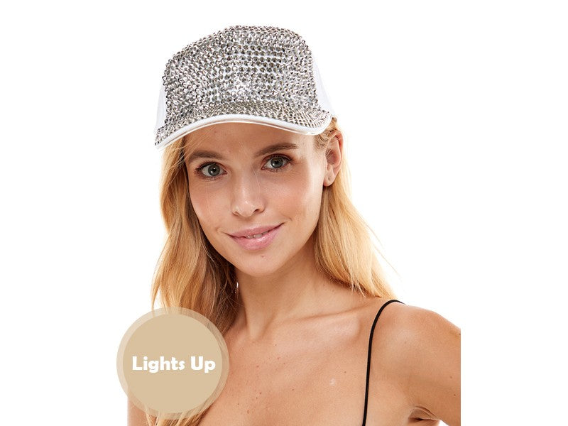 RHINESTONE LIGHT UP CAP - DealByEthan.gay