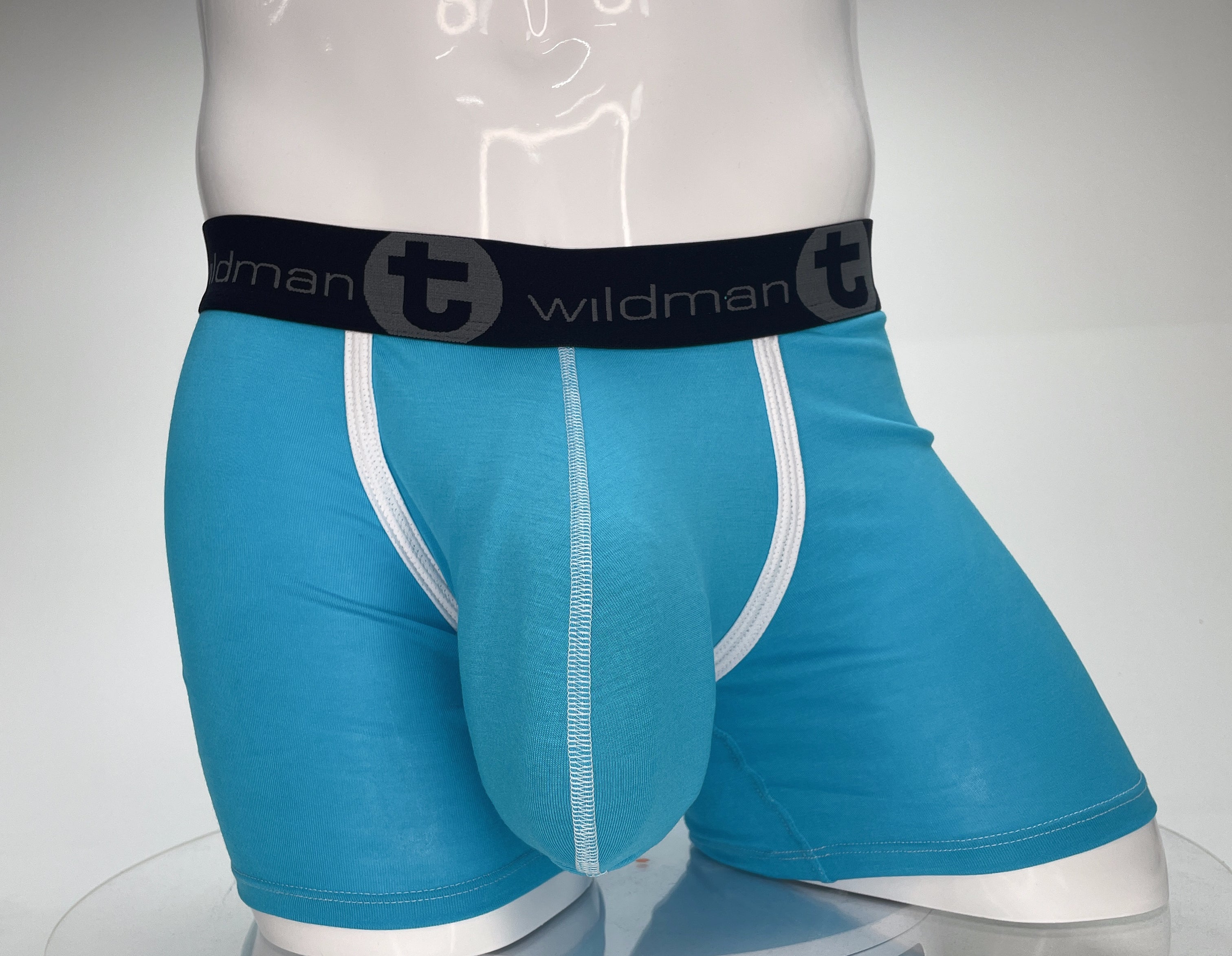 WildmanT Modal Monster Cock 5" Inseam Boxer Brief Baby Blue - DealByEthan.gay