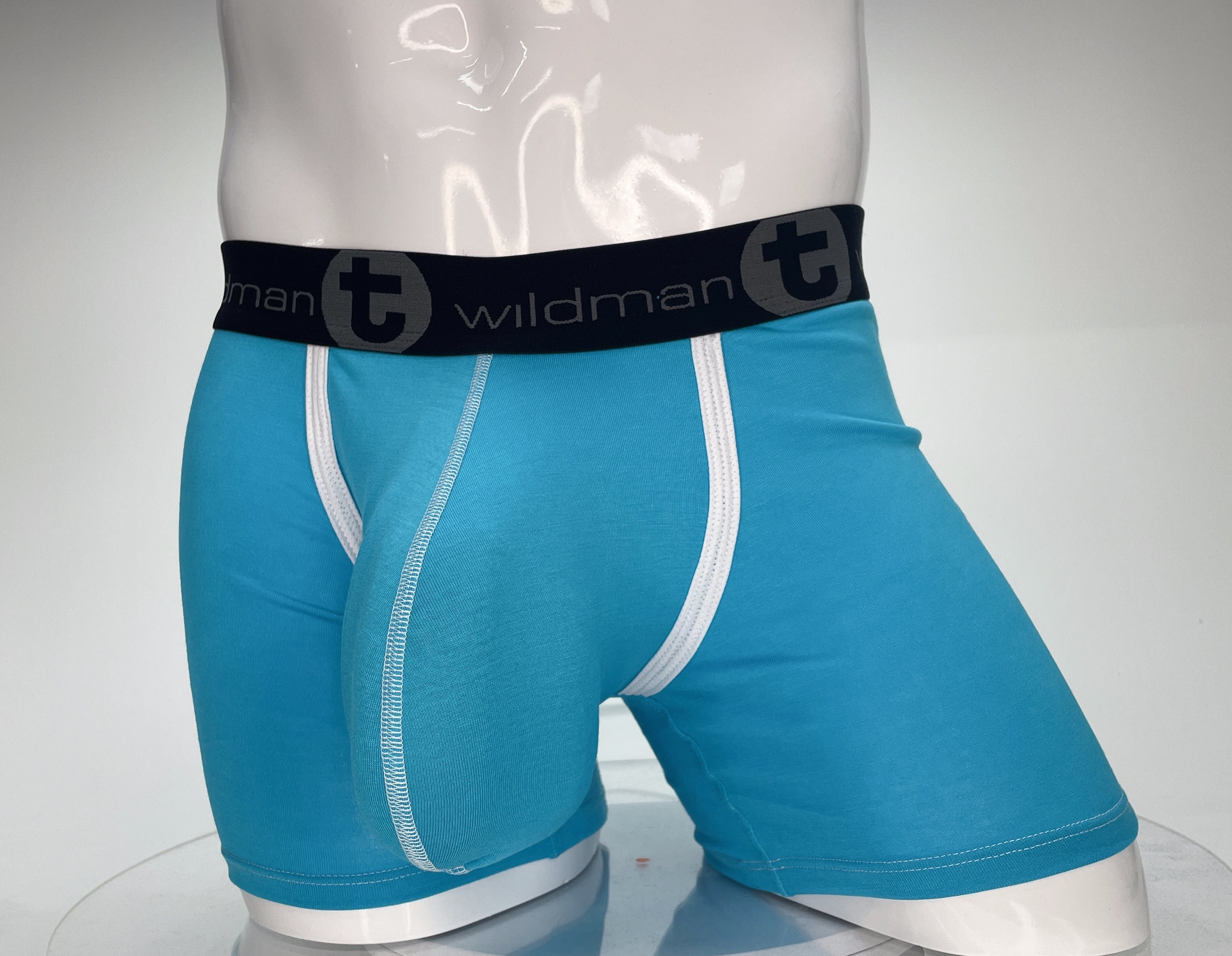 WildmanT Modal Monster Cock 5" Inseam Boxer Brief Baby Blue - DealByEthan.gay