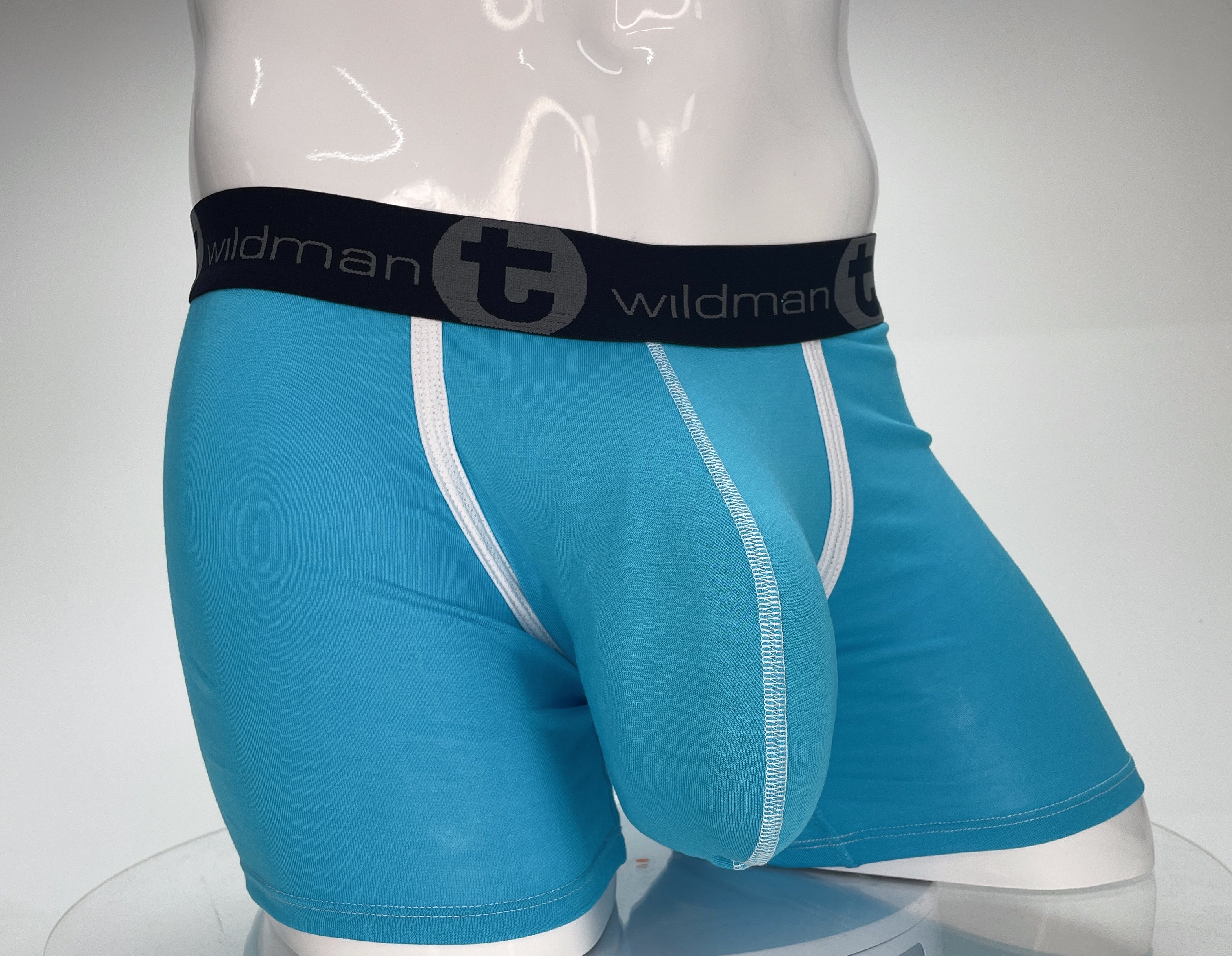 WildmanT Modal Monster Cock 5" Inseam Boxer Brief Baby Blue - DealByEthan.gay