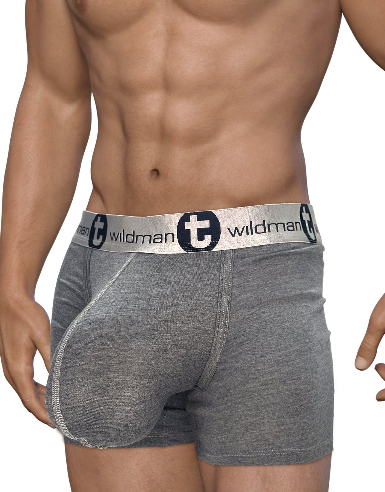 WildmanT Modal Monster Cock 5" Inseam Boxer Brief Gray - DealByEthan.gay