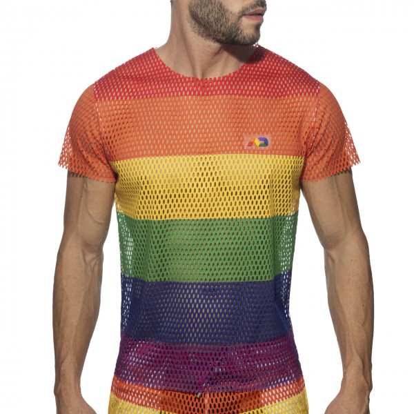 MESH RAINBOW T-SHIRT - DealByEthan.gay loves Addicted