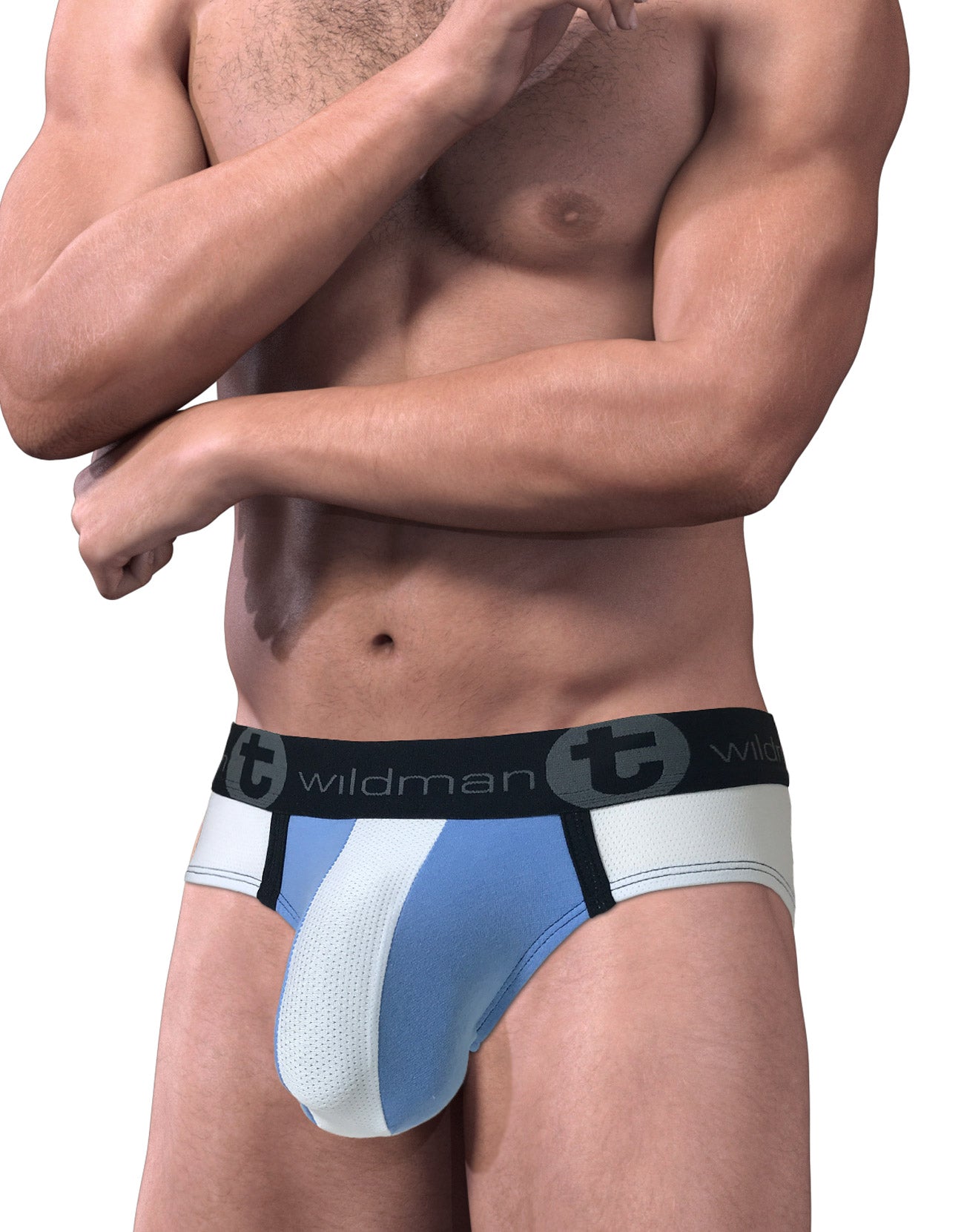 Big Boy Pouch Brief with Blue/White Stripe - DealByEthan.gay