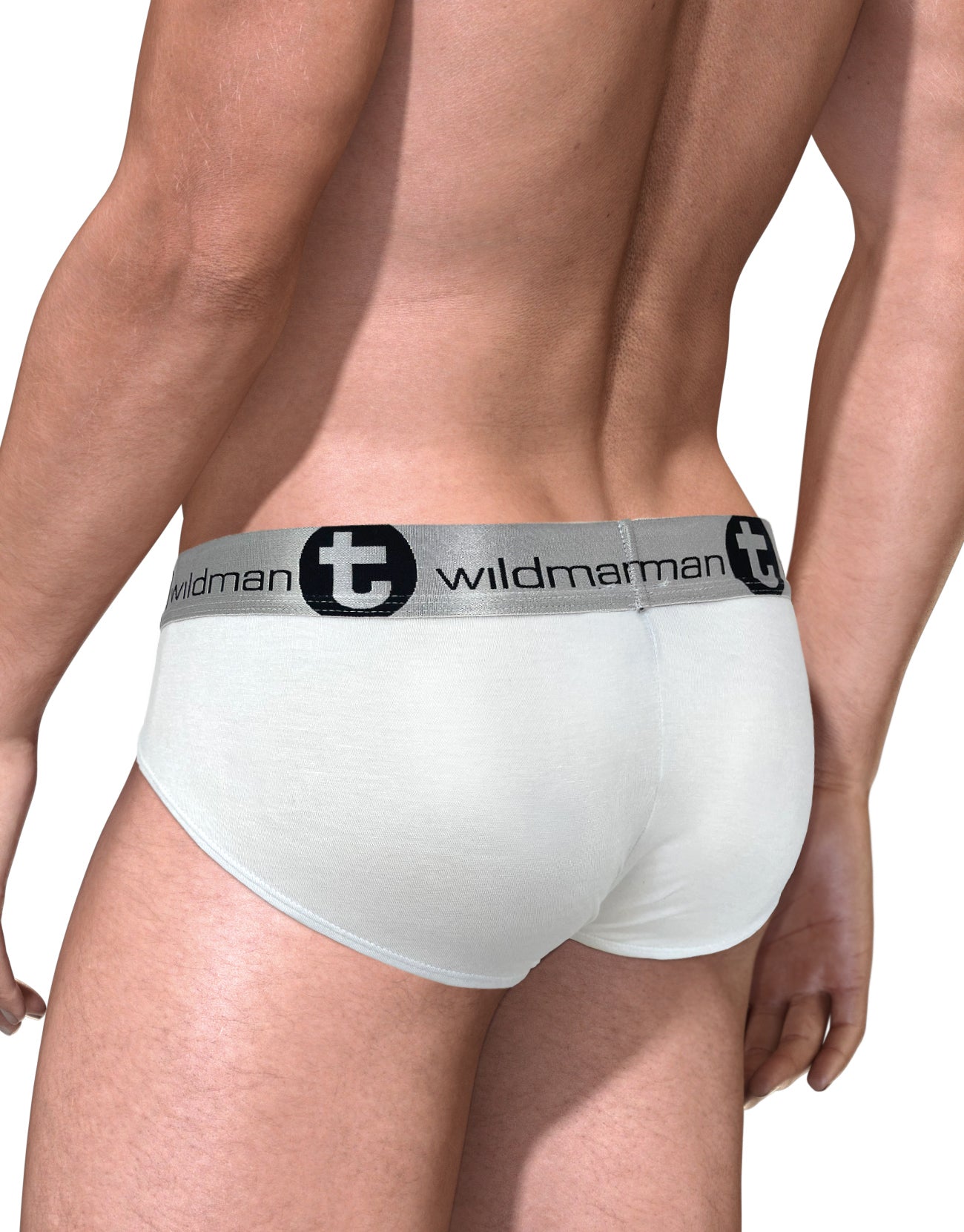 WildmanT Modal Big Boy Pouch Brief Silver White - DealByEthan.gay