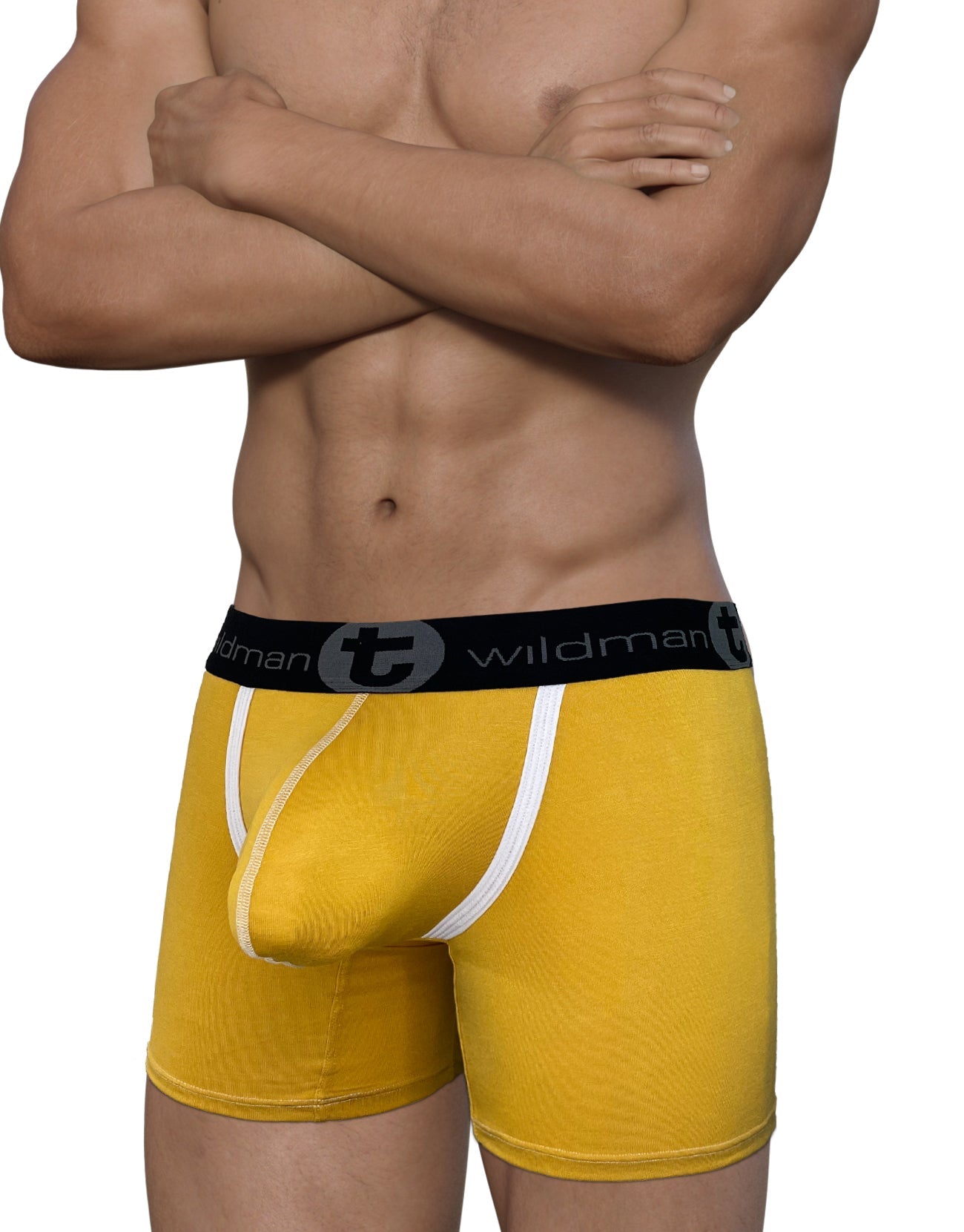 WildmanT Modal Big Boy Pouch 5" Inseam Boxer Brief Gold - DealByEthan.gay