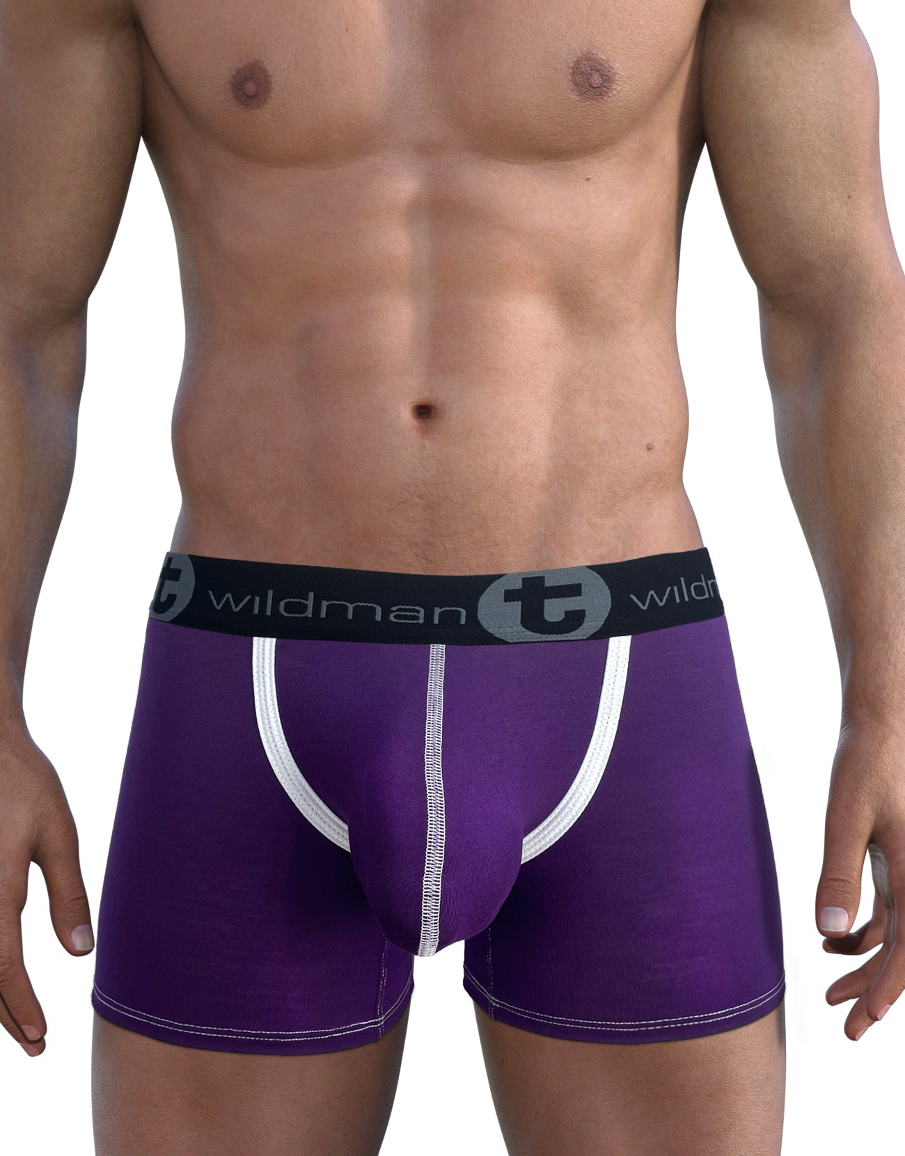 WildmanT Modal Big Boy Pouch 5" Inseam Boxer Brief Purple - DealByEthan.gay