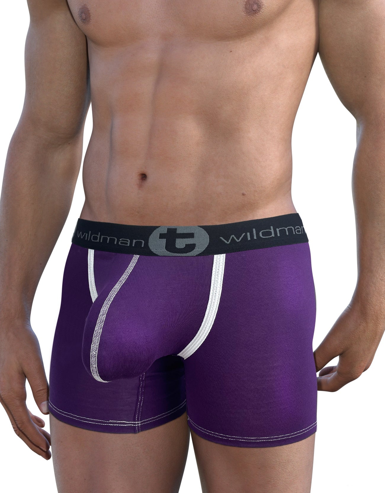 WildmanT Modal Big Boy Pouch 5" Inseam Boxer Brief Purple - DealByEthan.gay