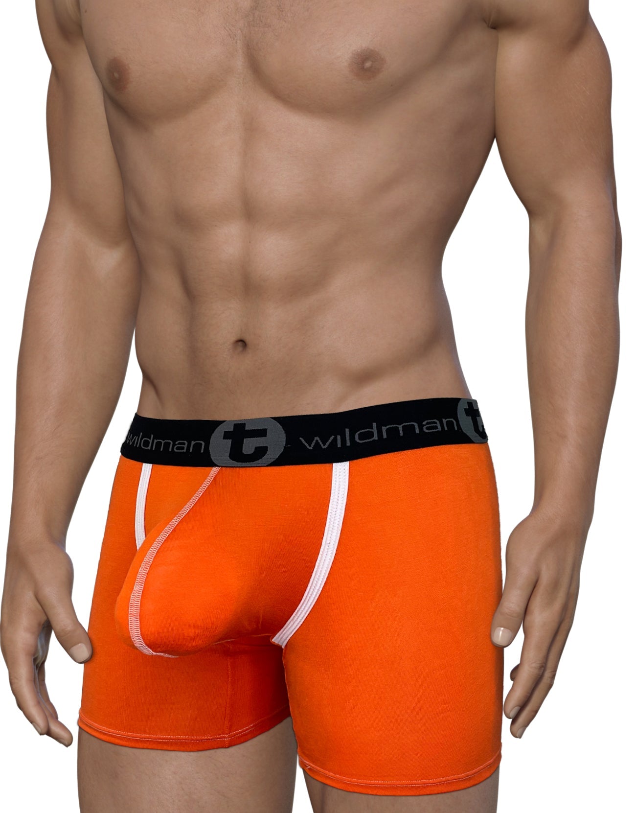 WildmanT Modal Big Boy Pouch 5" Inseam Boxer Brief Orange - DealByEthan.gay