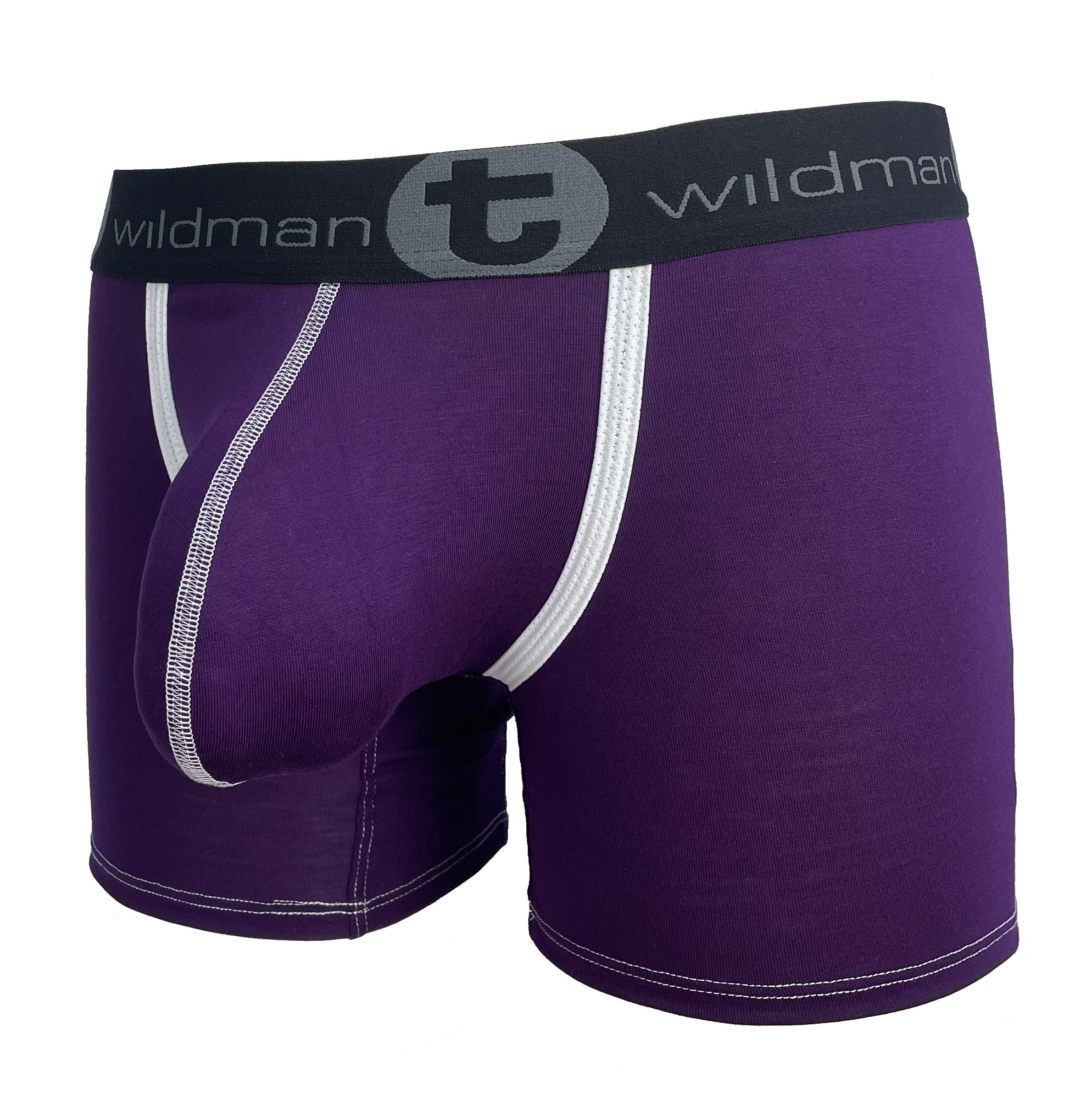 WildmanT Modal Big Boy Pouch 5" Inseam Boxer Brief Purple - DealByEthan.gay