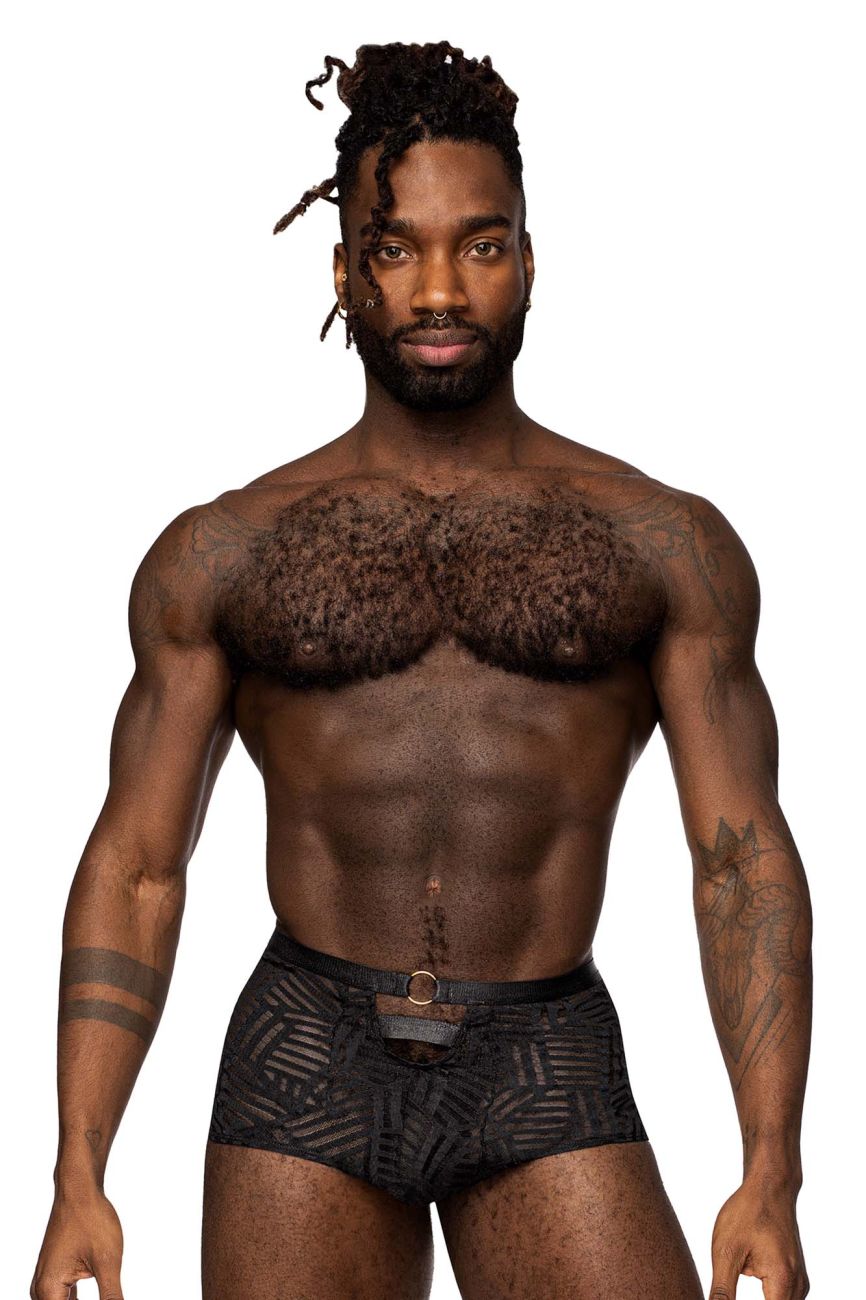 Male Power 125-284 Rude Awakening Cheeky Cutout Short Color Black - DealByEthan.gay loves Male Power