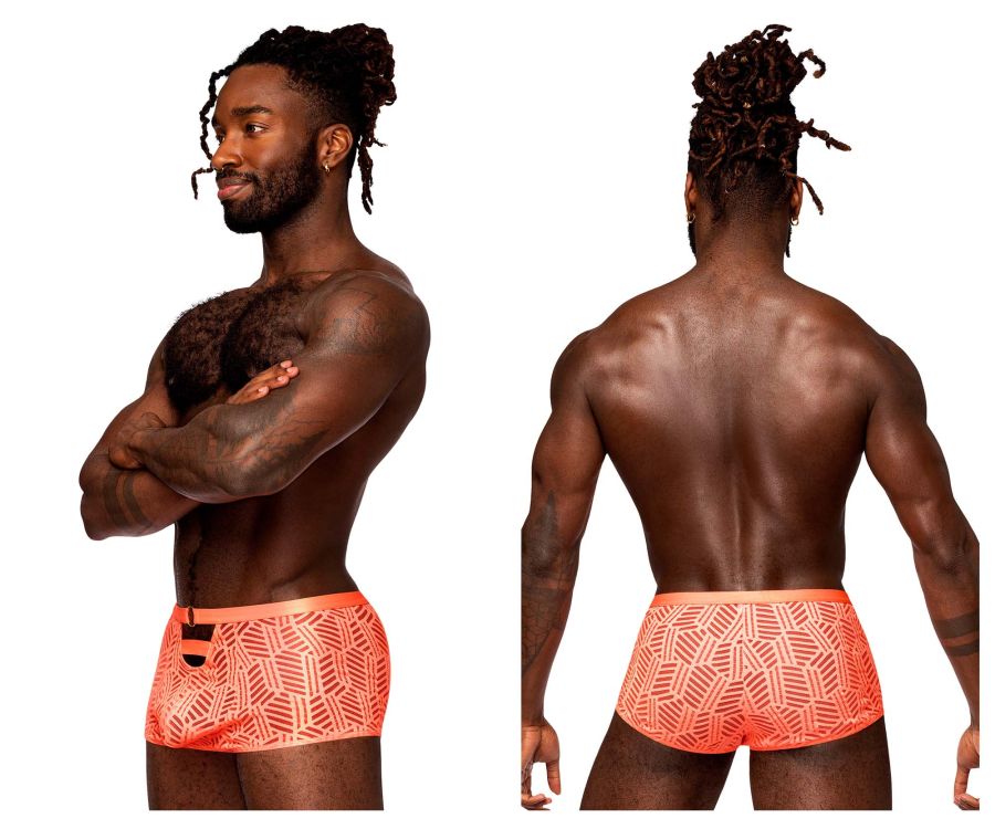 Male Power 125-284 Rude Awakening Cheeky Cutout Short Color Neon Orange - DealByEthan.gay loves Male Power