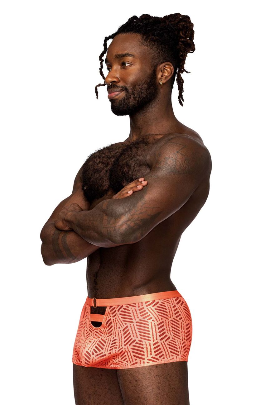 Male Power 125-284 Rude Awakening Cheeky Cutout Short Color Neon Orange - DealByEthan.gay loves Male Power