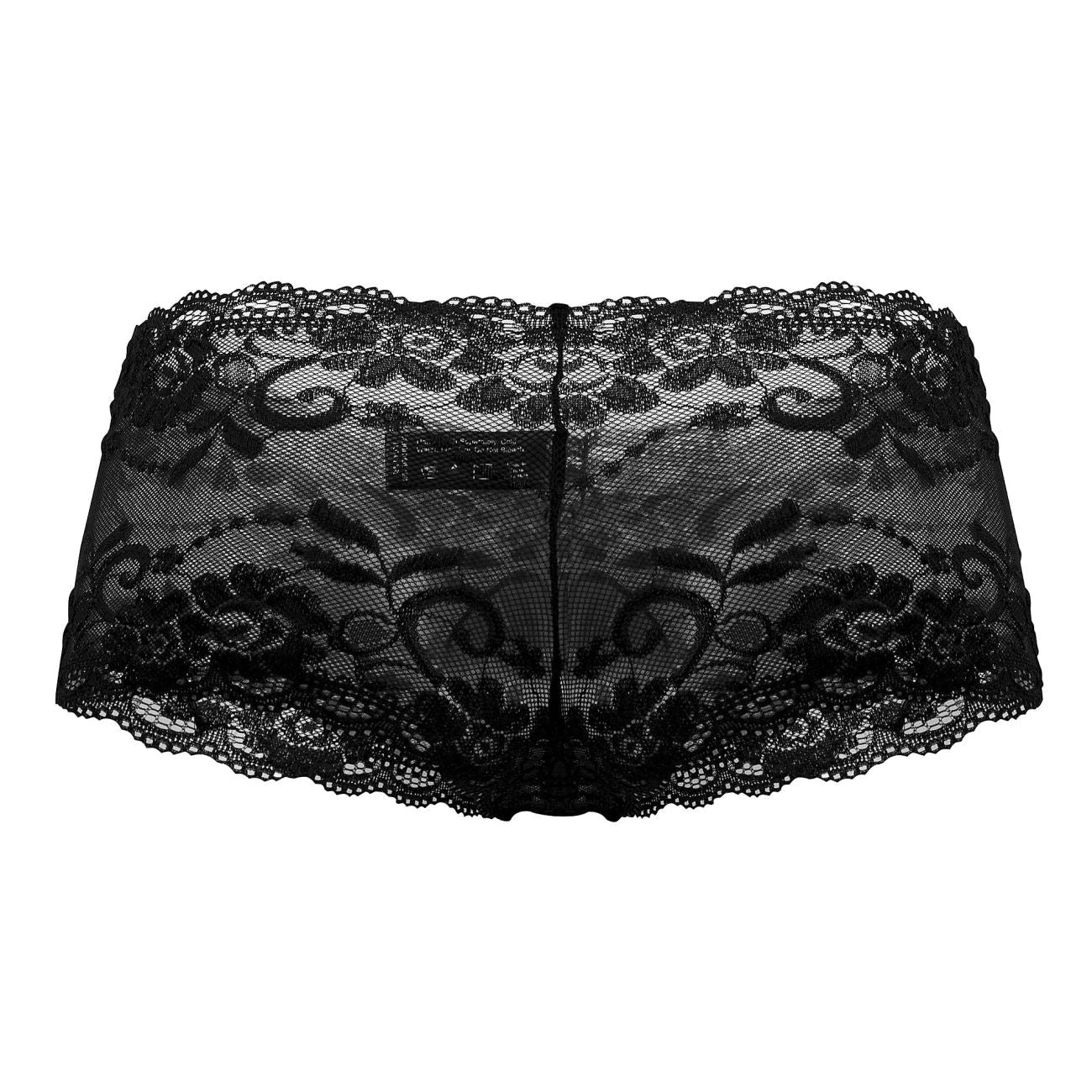 Male Power 127-280 Sassy Lace Mini Short Sheer Pouch Color Black - DealByEthan.gay loves Male Power