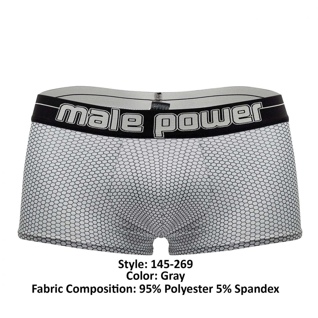 Male Power 145-269 Sexagon Mini Short Color Gray - DealByEthan.gay loves Male Power