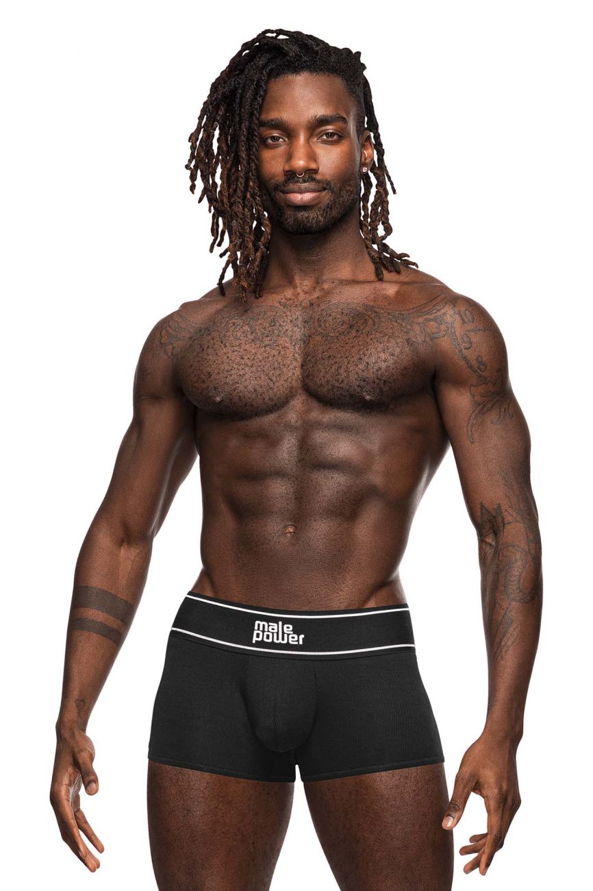 Male Power 153-275 Modal Rib Pouch Short Color Black - DealByEthan.gay loves Male Power