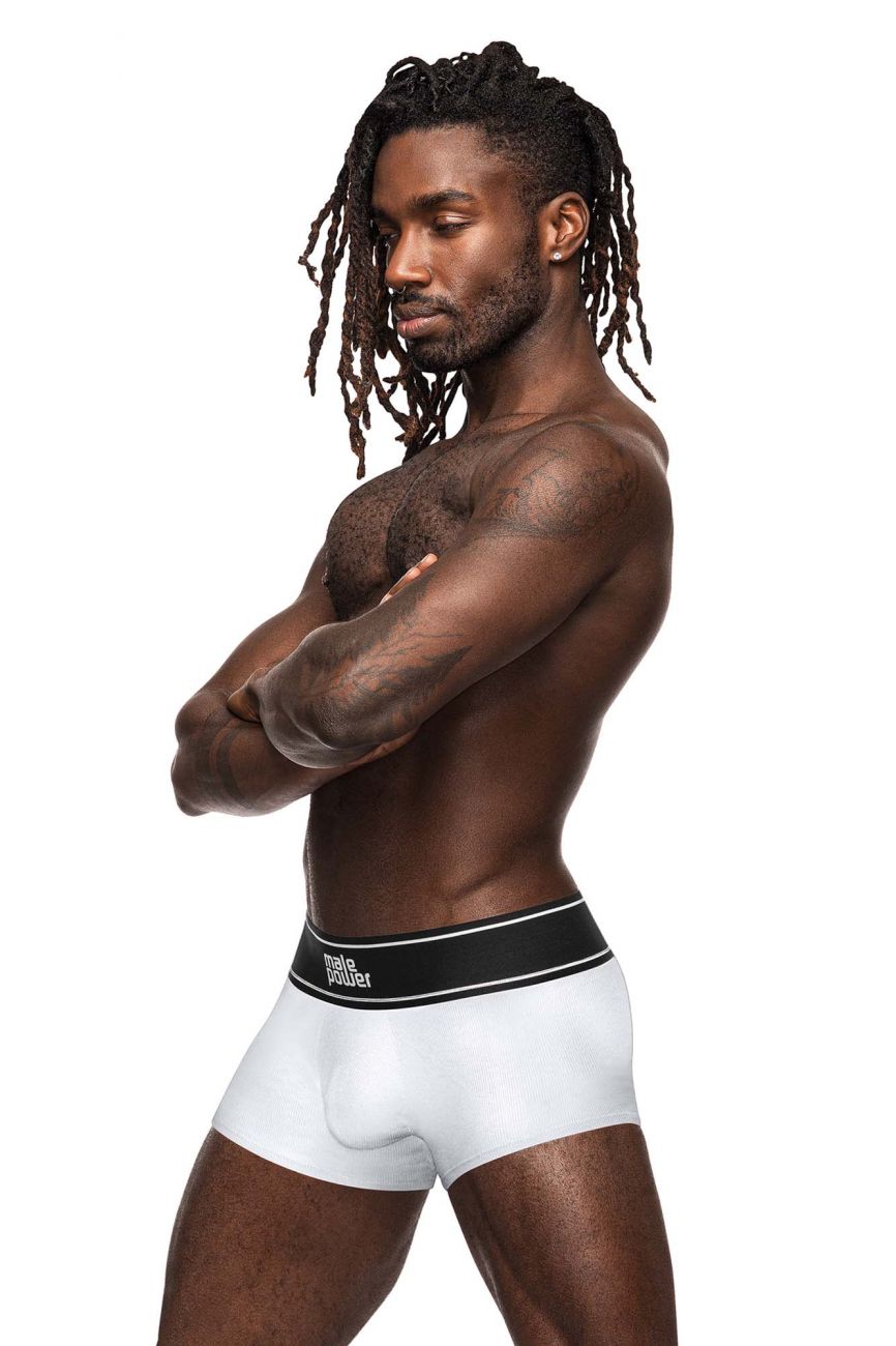 Male Power 153-275 Modal Rib Pouch Short Color White - DealByEthan.gay loves Male Power
