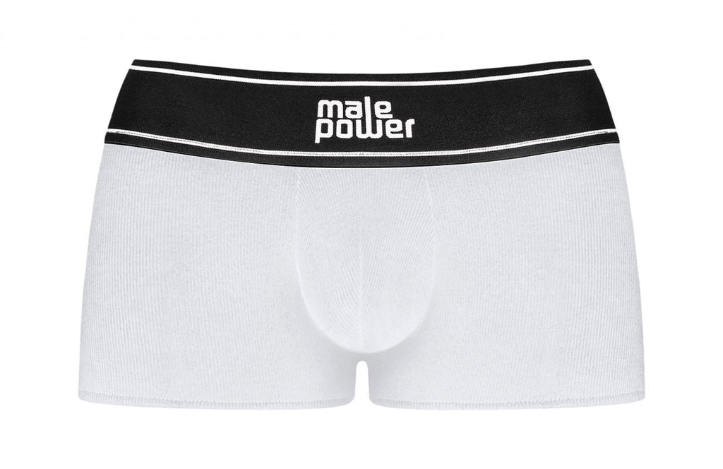 Male Power 153-275 Modal Rib Pouch Short Color White - DealByEthan.gay loves Male Power