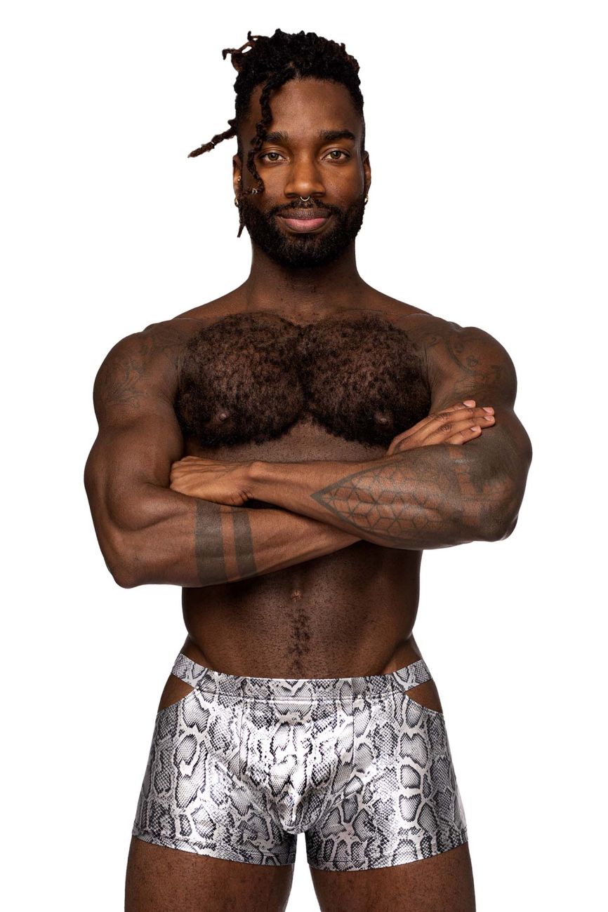 Male Power 153-282 S-naked Pouch Short Color Silver-Black - DealByEthan.gay loves Male Power