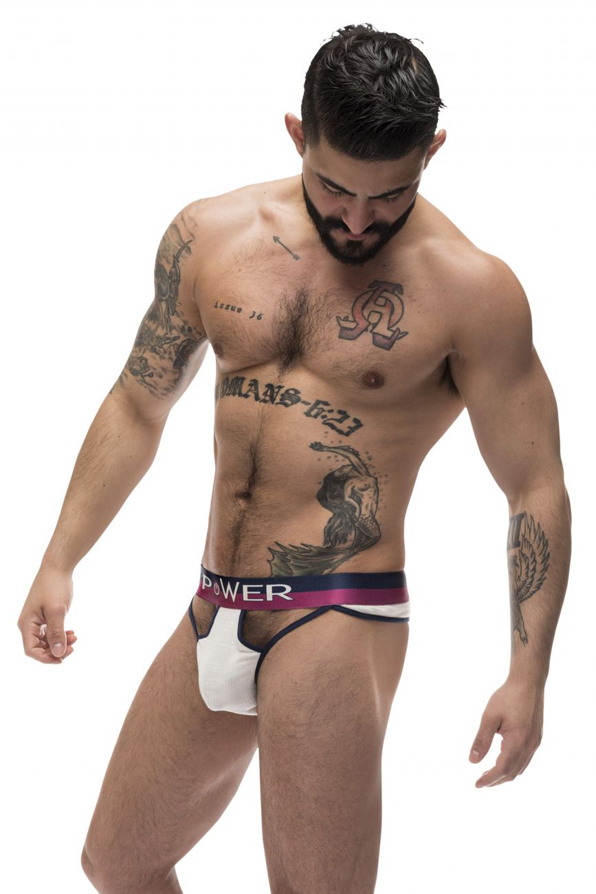 Male Power 237-246 French Terry Cutout Thongs Color Ivory - DealByEthan.gay loves Male Power