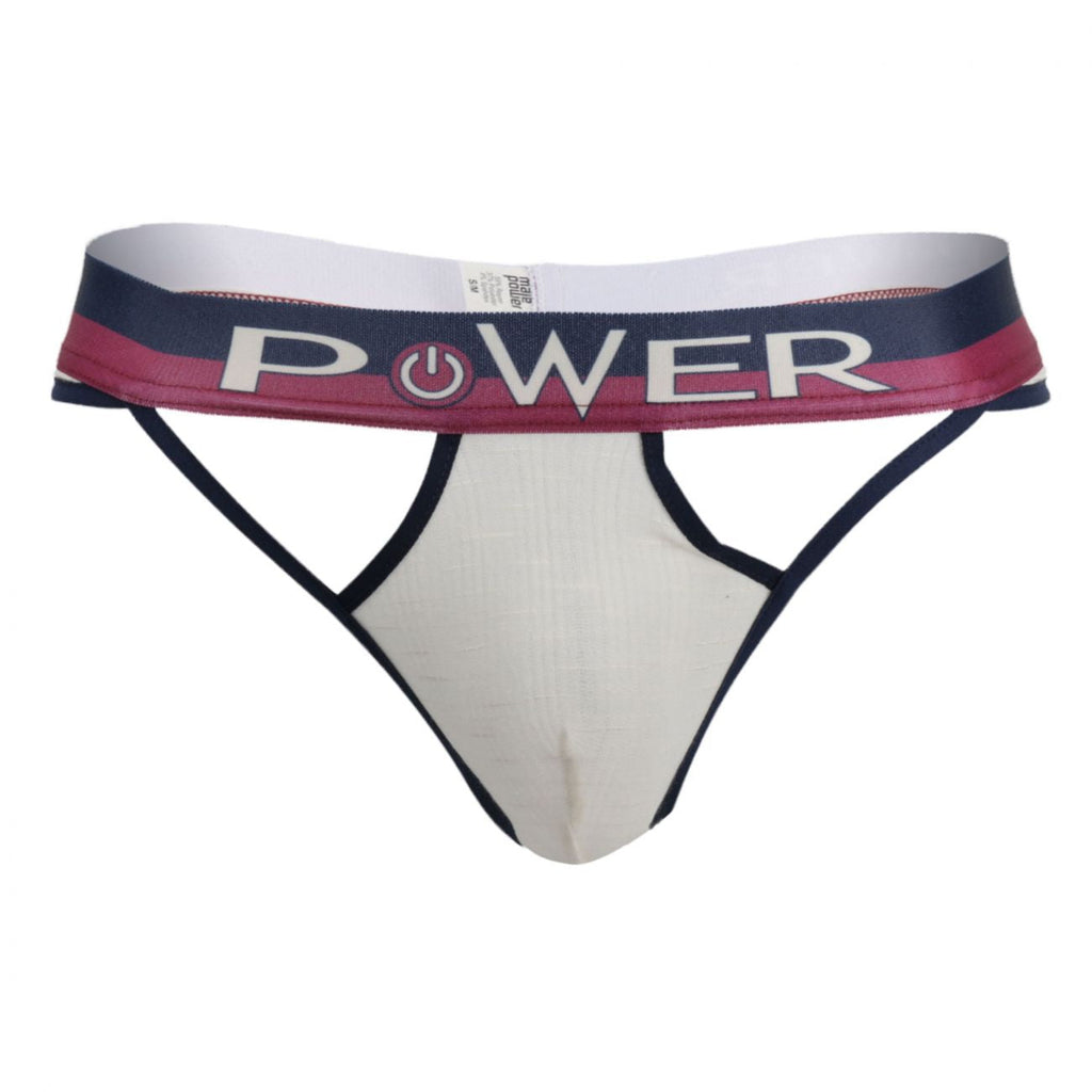 Male Power 237-246 French Terry Cutout Thongs Color Ivory - DealByEthan.gay loves Male Power