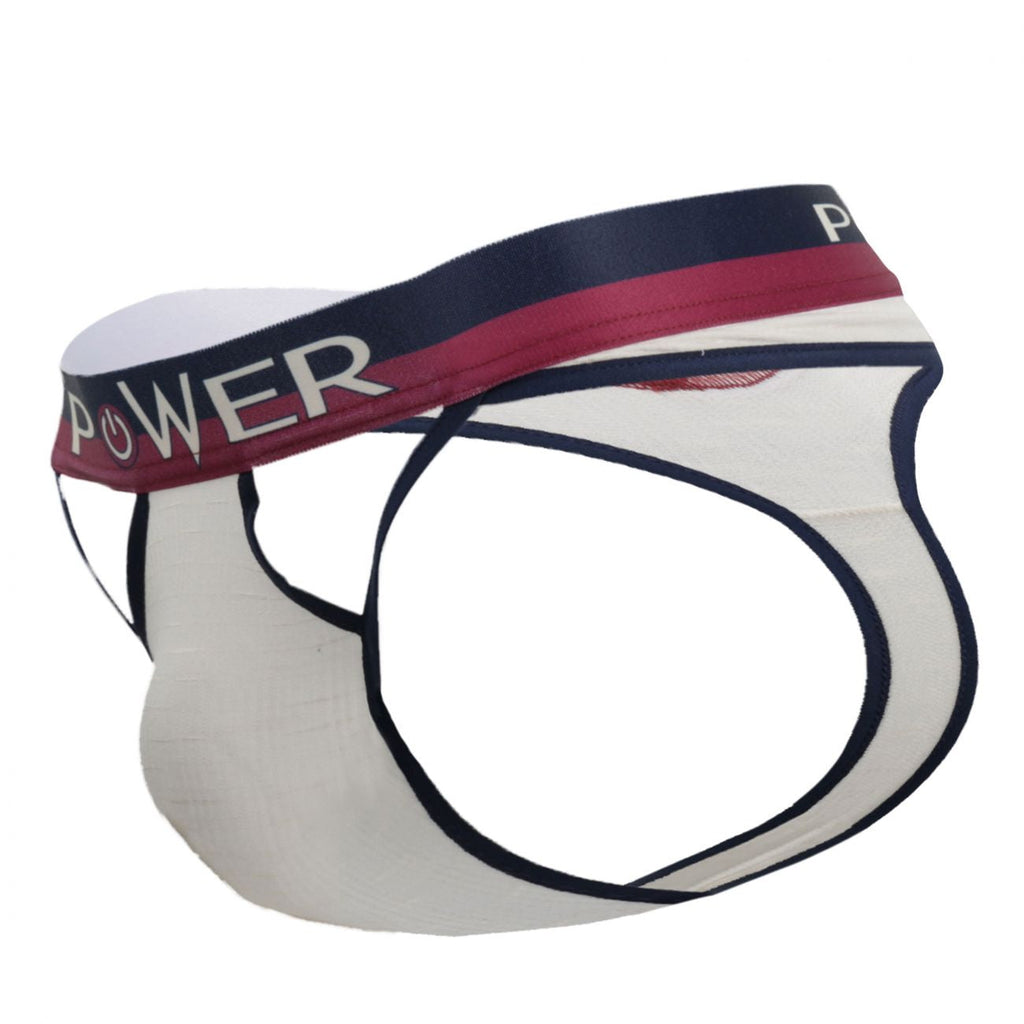 Male Power 237-246 French Terry Cutout Thongs Color Ivory - DealByEthan.gay loves Male Power
