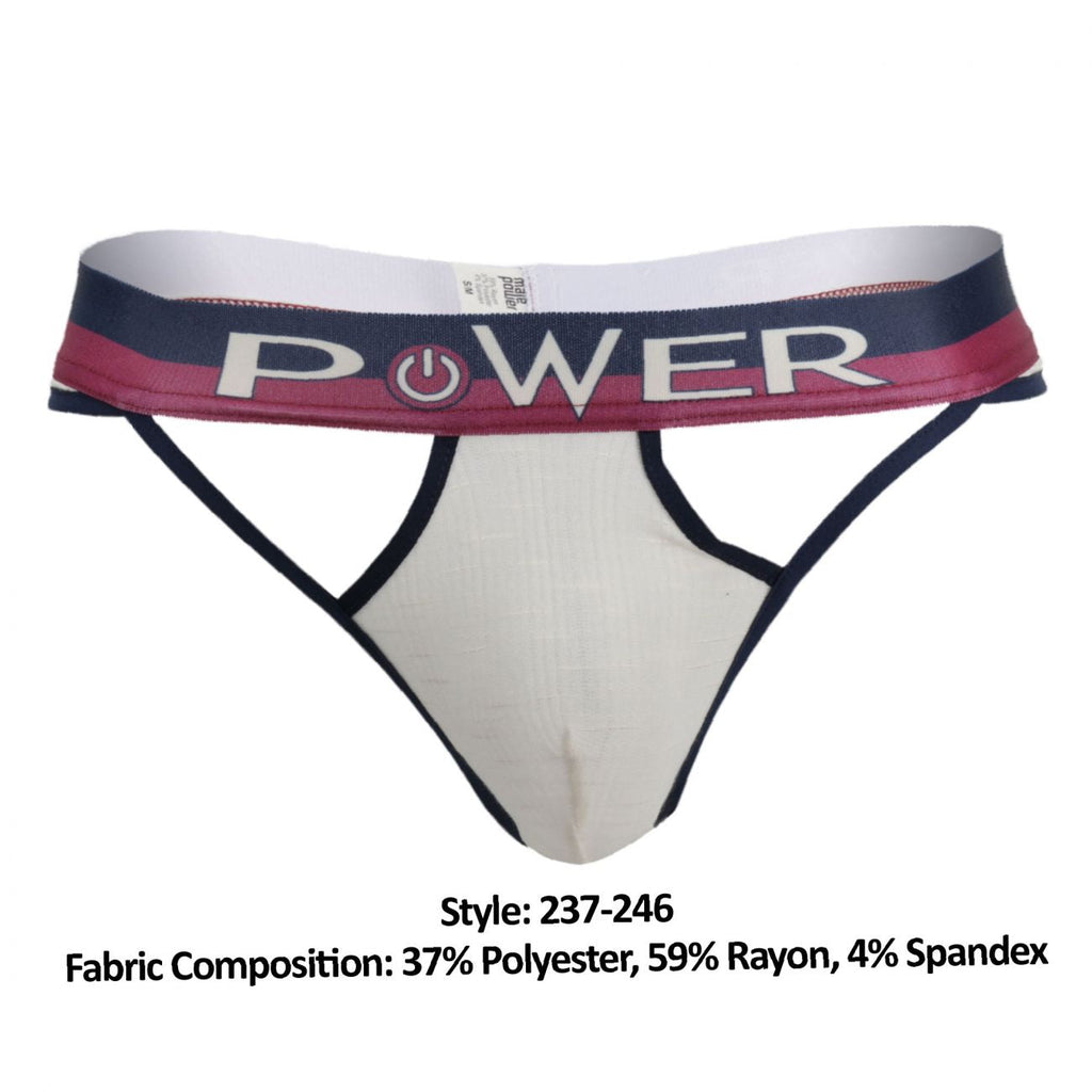 Male Power 237-246 French Terry Cutout Thongs Color Ivory - DealByEthan.gay loves Male Power