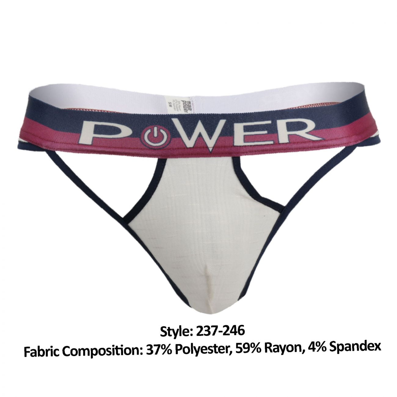 Male Power 237-246 French Terry Cutout Thongs Color Ivory - DealByEthan.gay loves Male Power