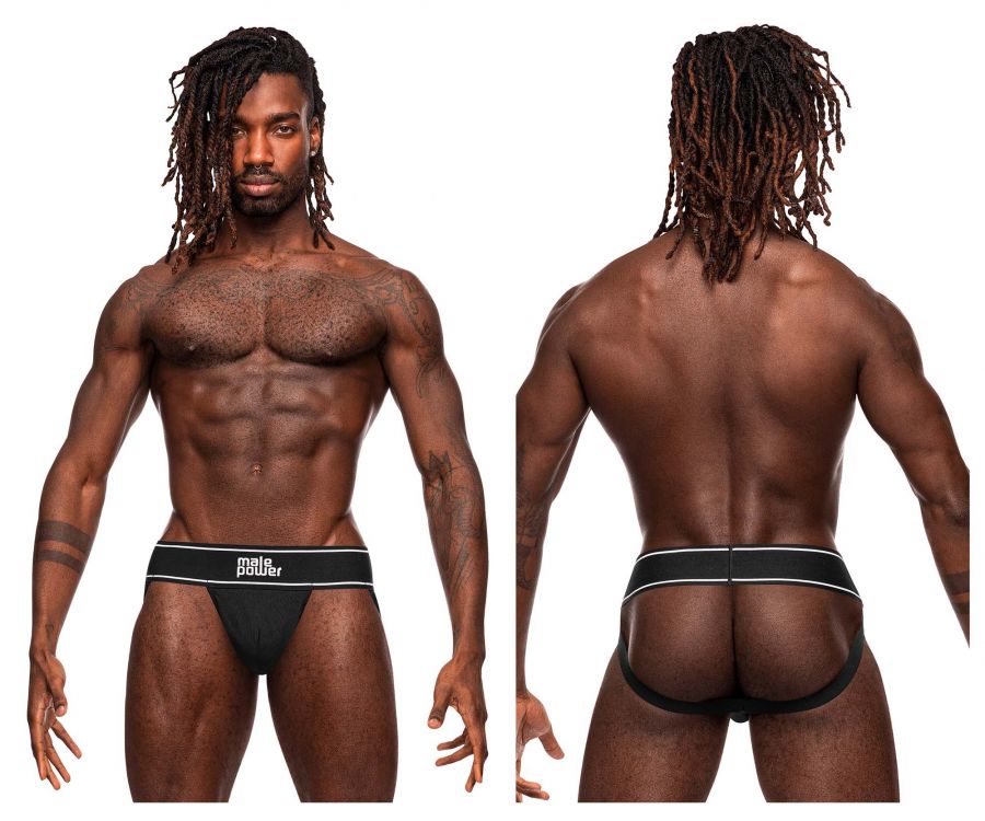 Male Power 390-275 Modal Rib Jockstrap Color Black - DealByEthan.gay loves Male Power