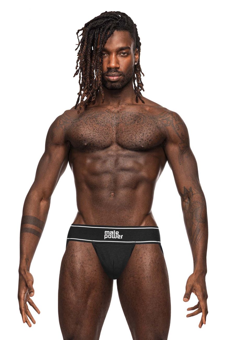 Male Power 390-275 Modal Rib Jockstrap Color Black - DealByEthan.gay loves Male Power