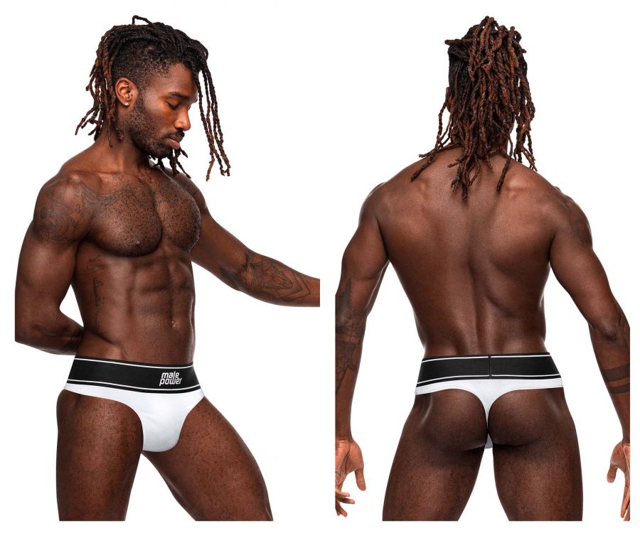 Male Power 442-275 Modal Rib Bong Thong Color White - DealByEthan.gay loves Male Power