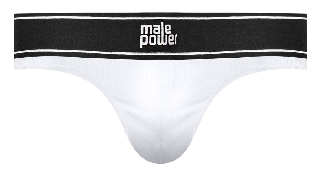 Male Power 442-275 Modal Rib Bong Thong Color White - DealByEthan.gay loves Male Power