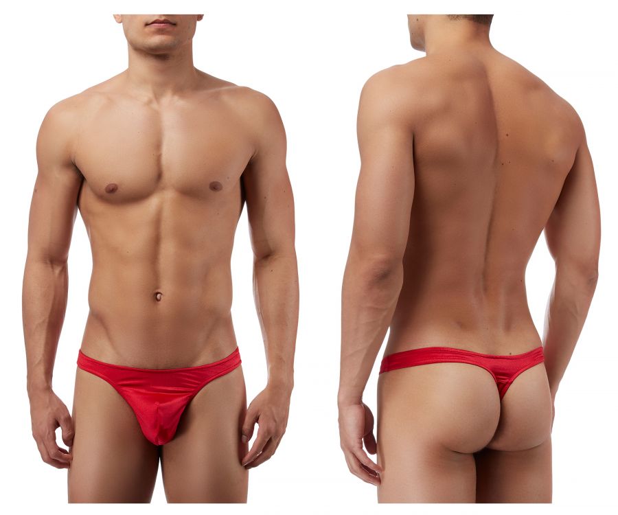 Male Power 442076 Satin Lycra Bong Thong Color Red - DealByEthan.gay loves Male Power